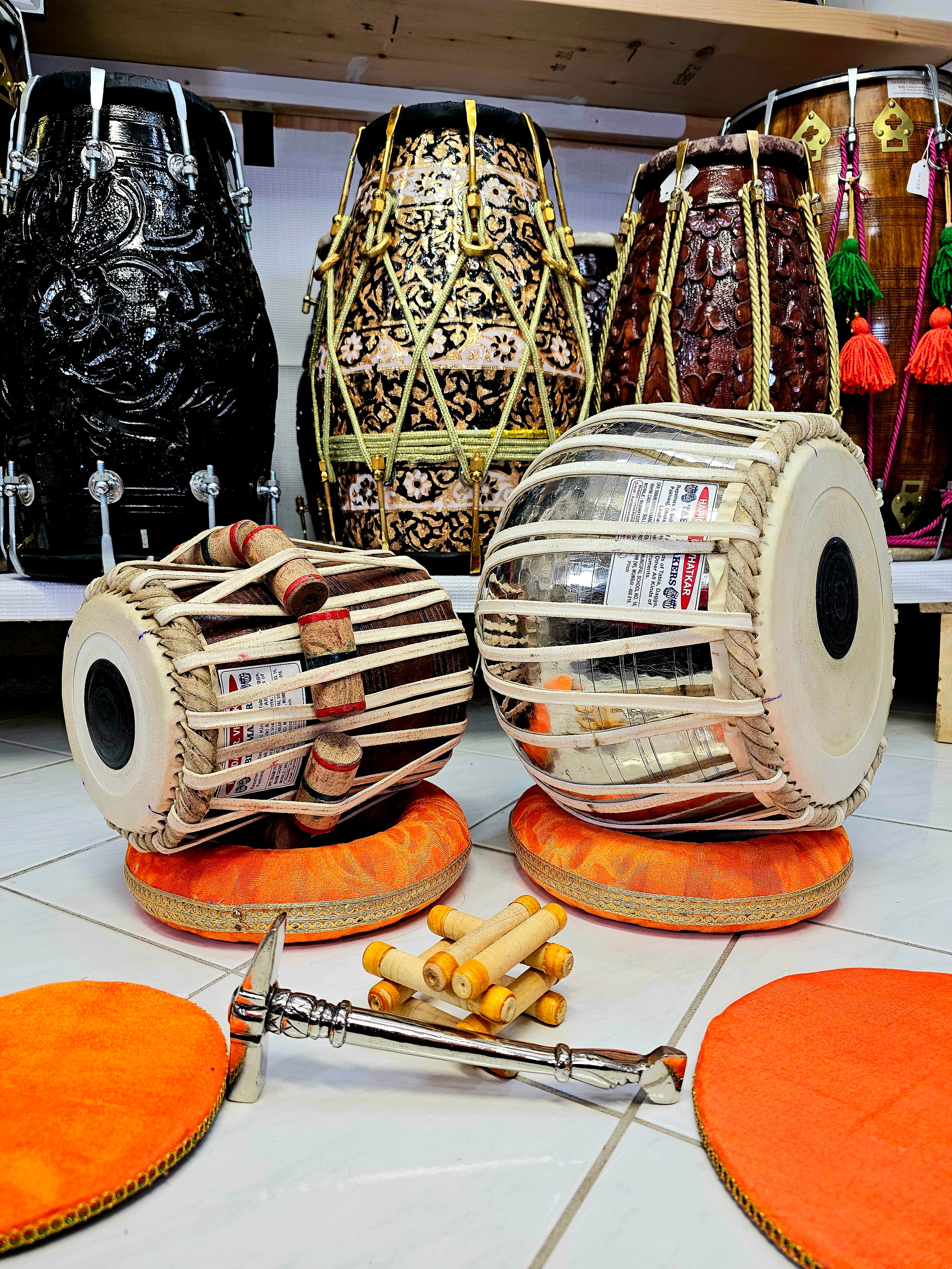 Harmonic Legacy: 5.75" D/D# Red Sheesham Dayan + 9.25" Traditional Copper Bayan, Tabla Set
