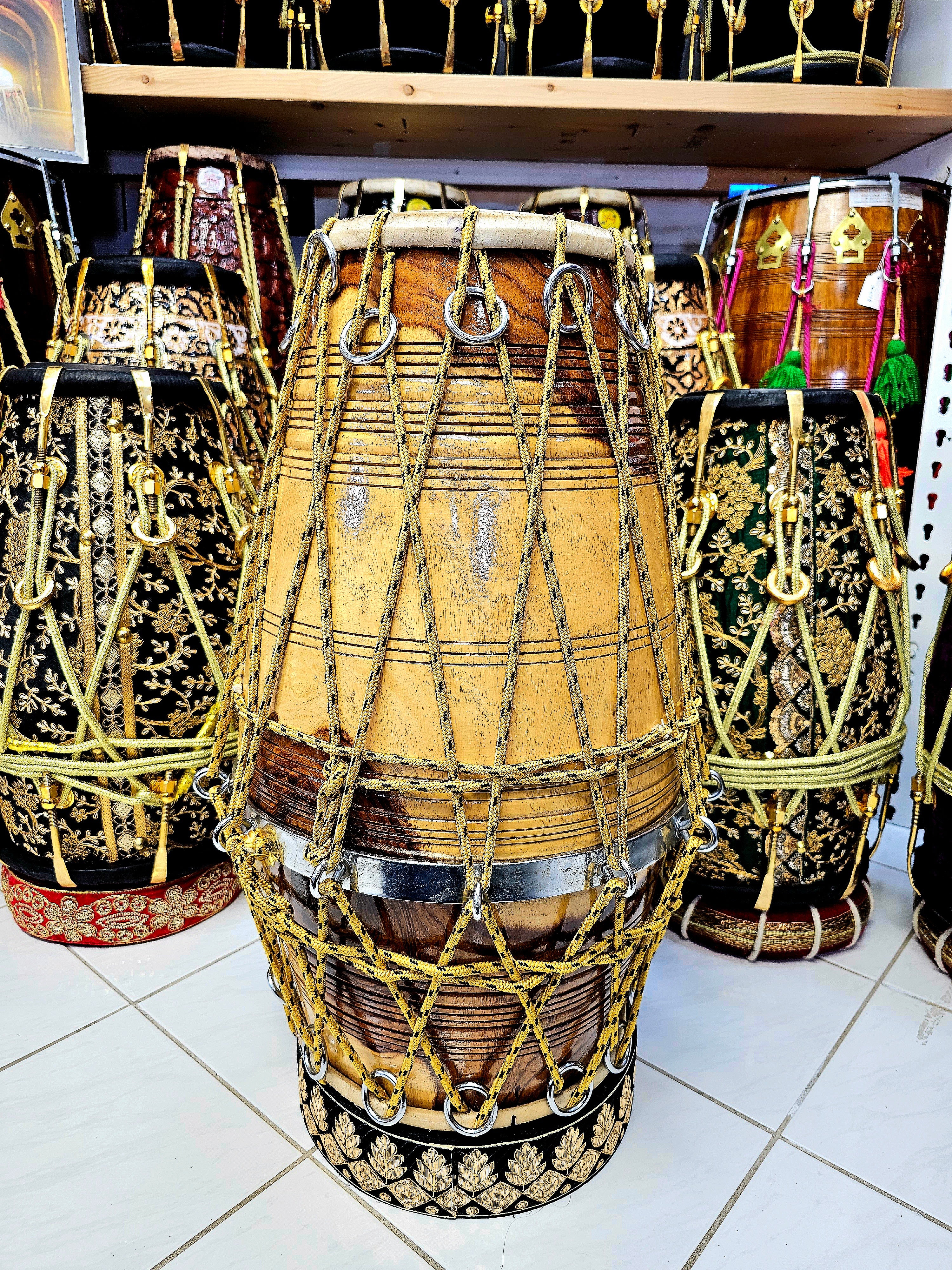 Rhythmic Majesty™ 2-Tone Sheesham West-Indian Dholak (BLACK FRIDAY SALE!)