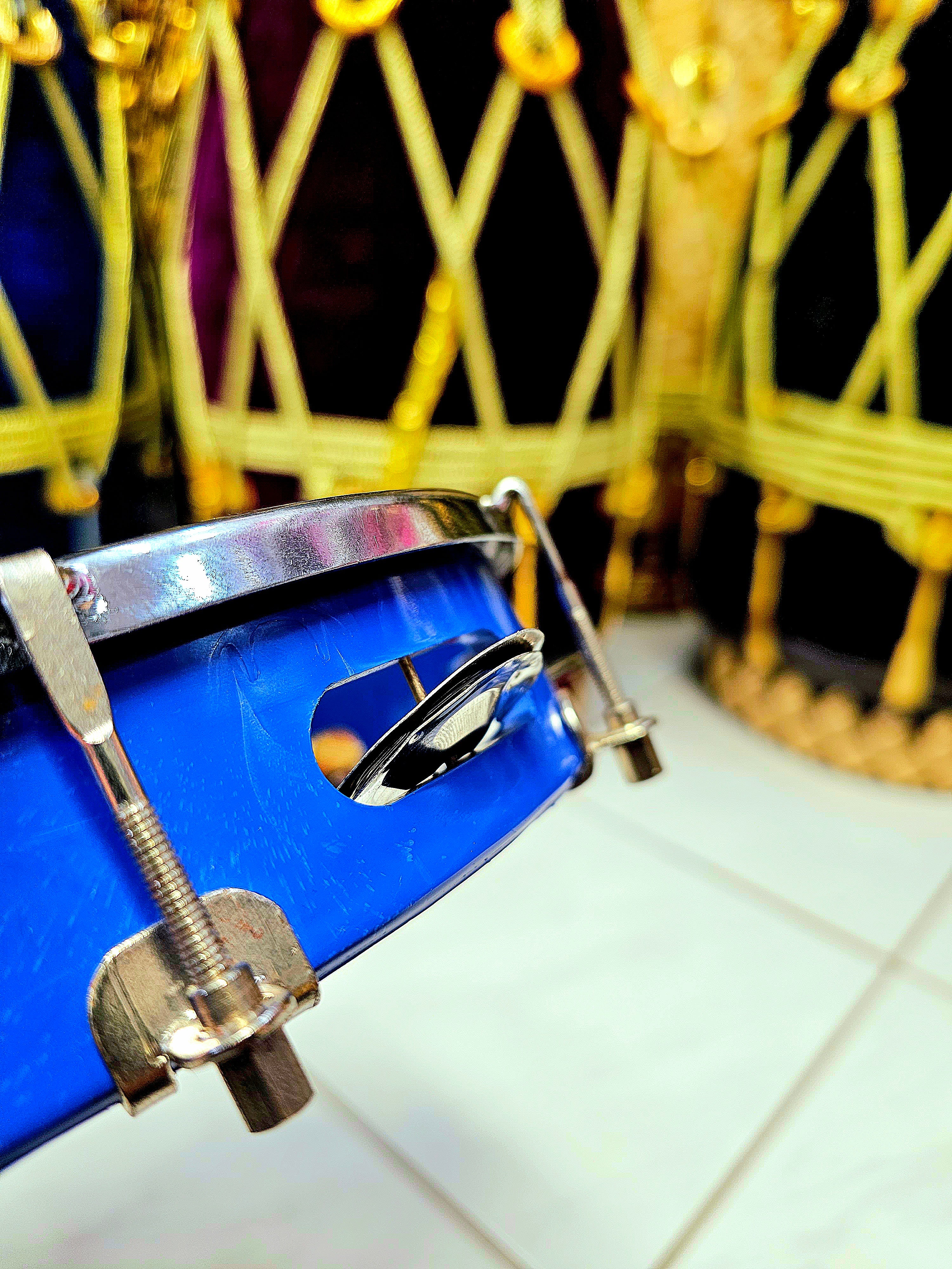 Azure Beat: Blue 8" Tunable Tambourine - Rhythmic Waves in Your Hands