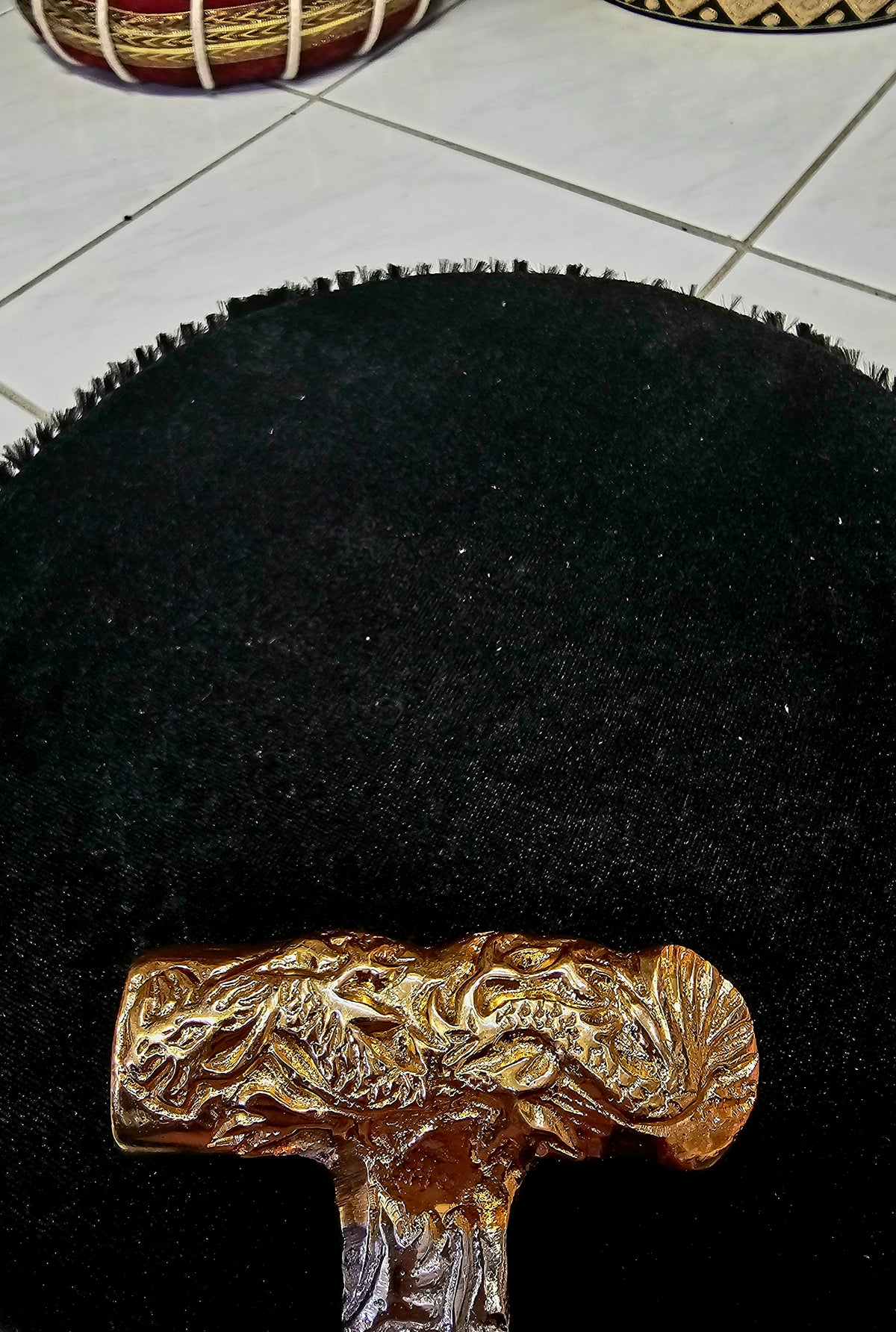 Dragon's Harmony: 2-Tone Gold & Silver Dragon Designed Tabla Hammer - Sangeet Store