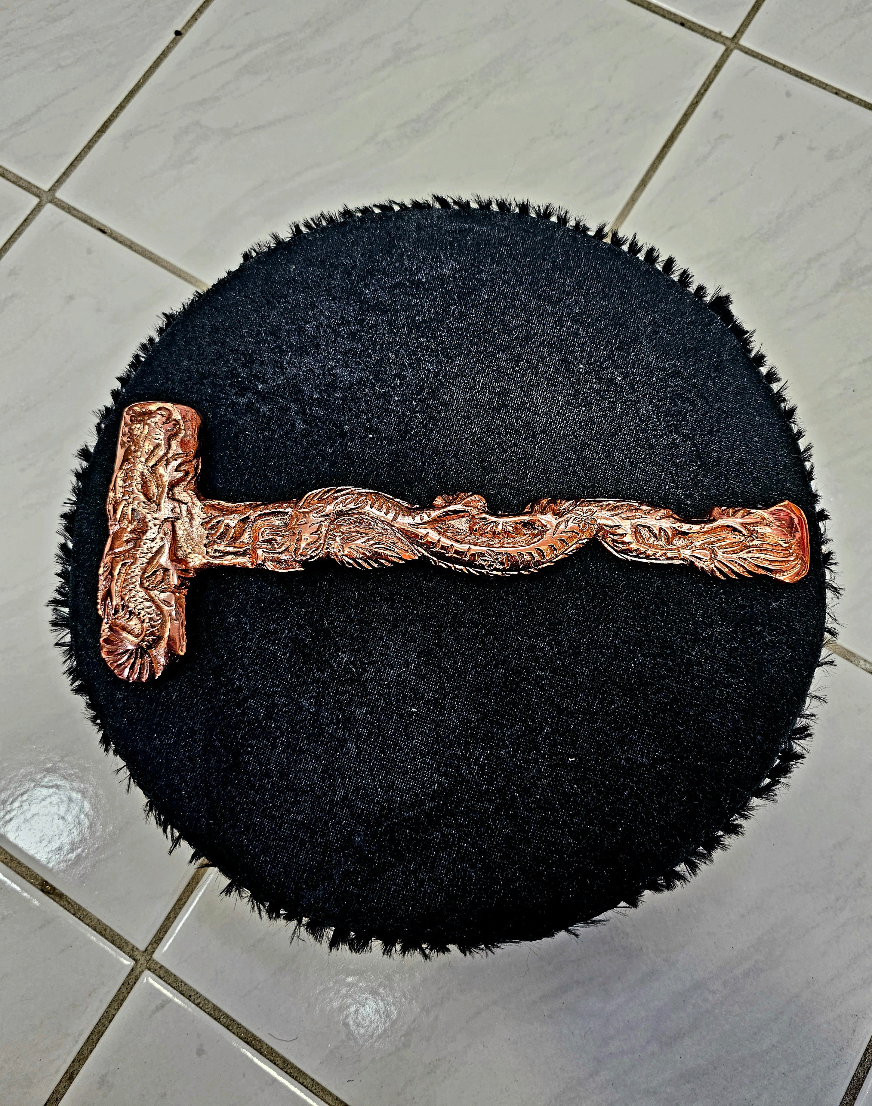 Bronze Mystique: Dragon Designed Tabla Hammer