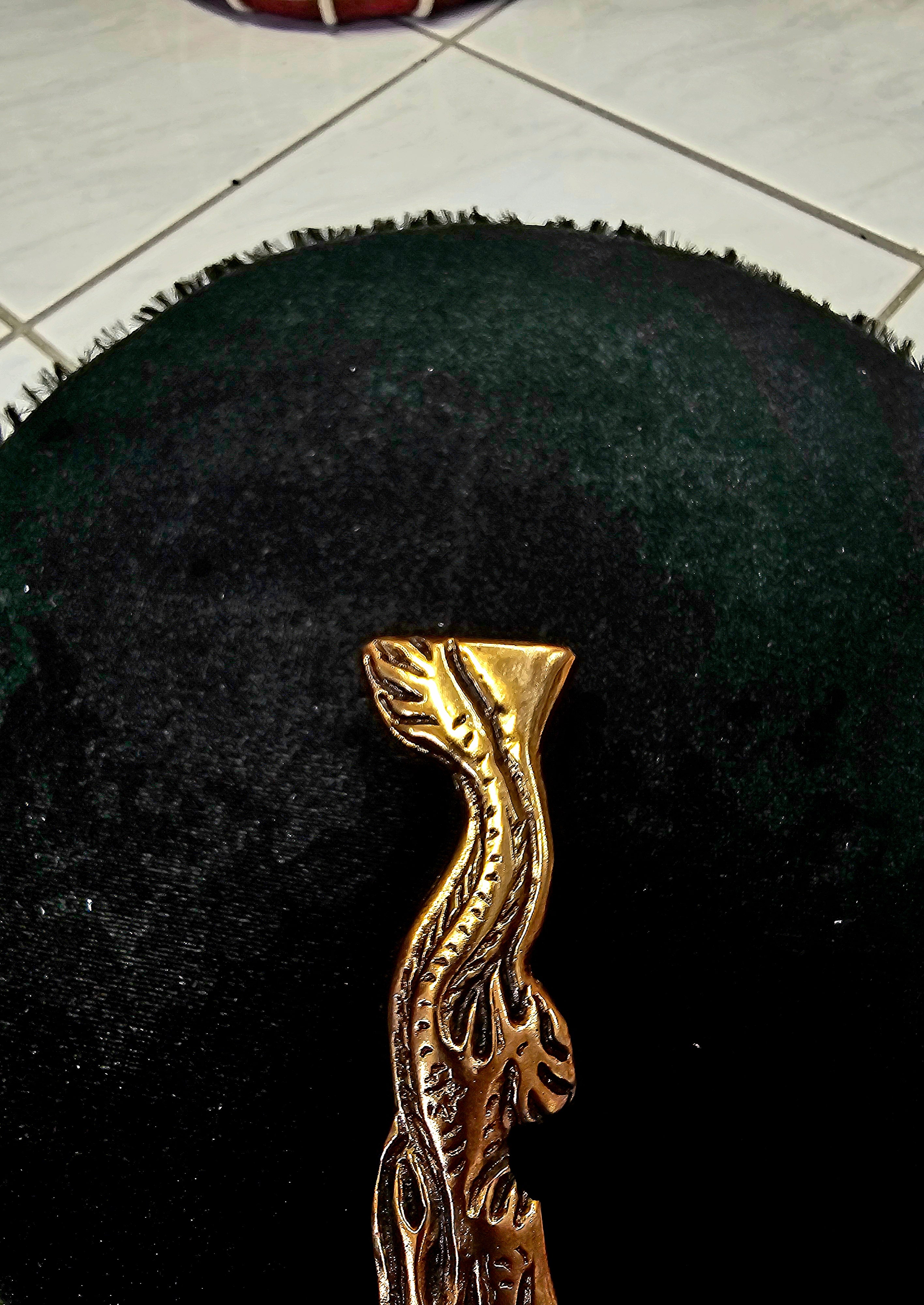 Dragon's Shadow: Gold and Black Dragon Designed Tabla Hammer