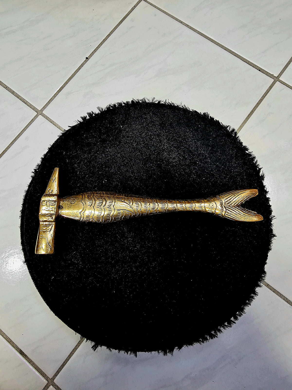 Gilded Fins: Golden Fish Designed Tabla Hammer - Sangeet Store
