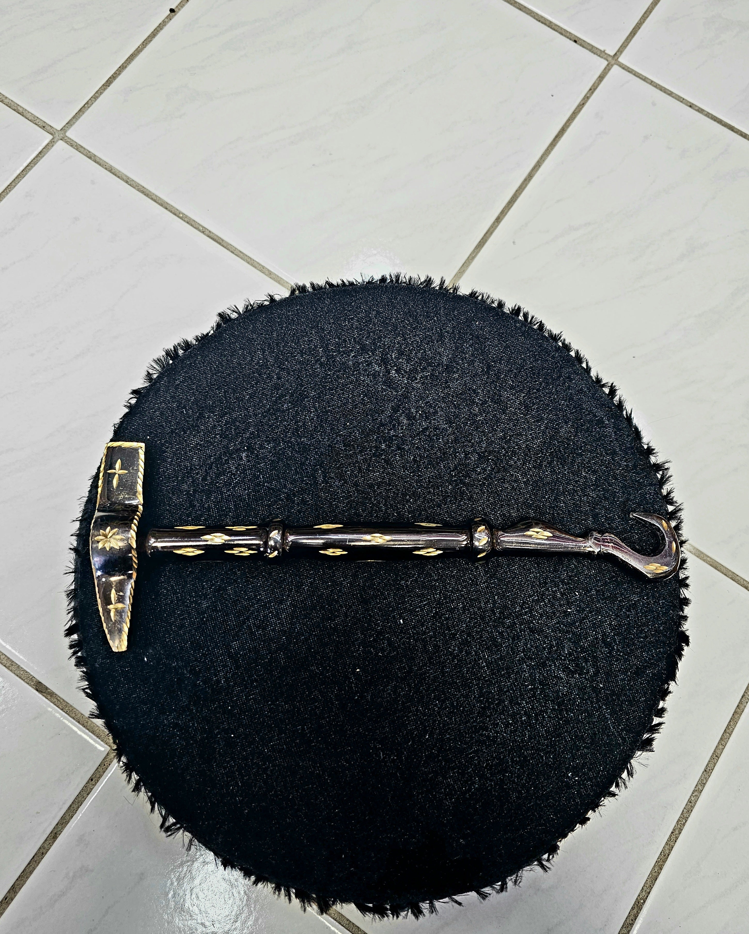 Onyx Opulence: Premium Black Tabla Hammer with Gold Accents