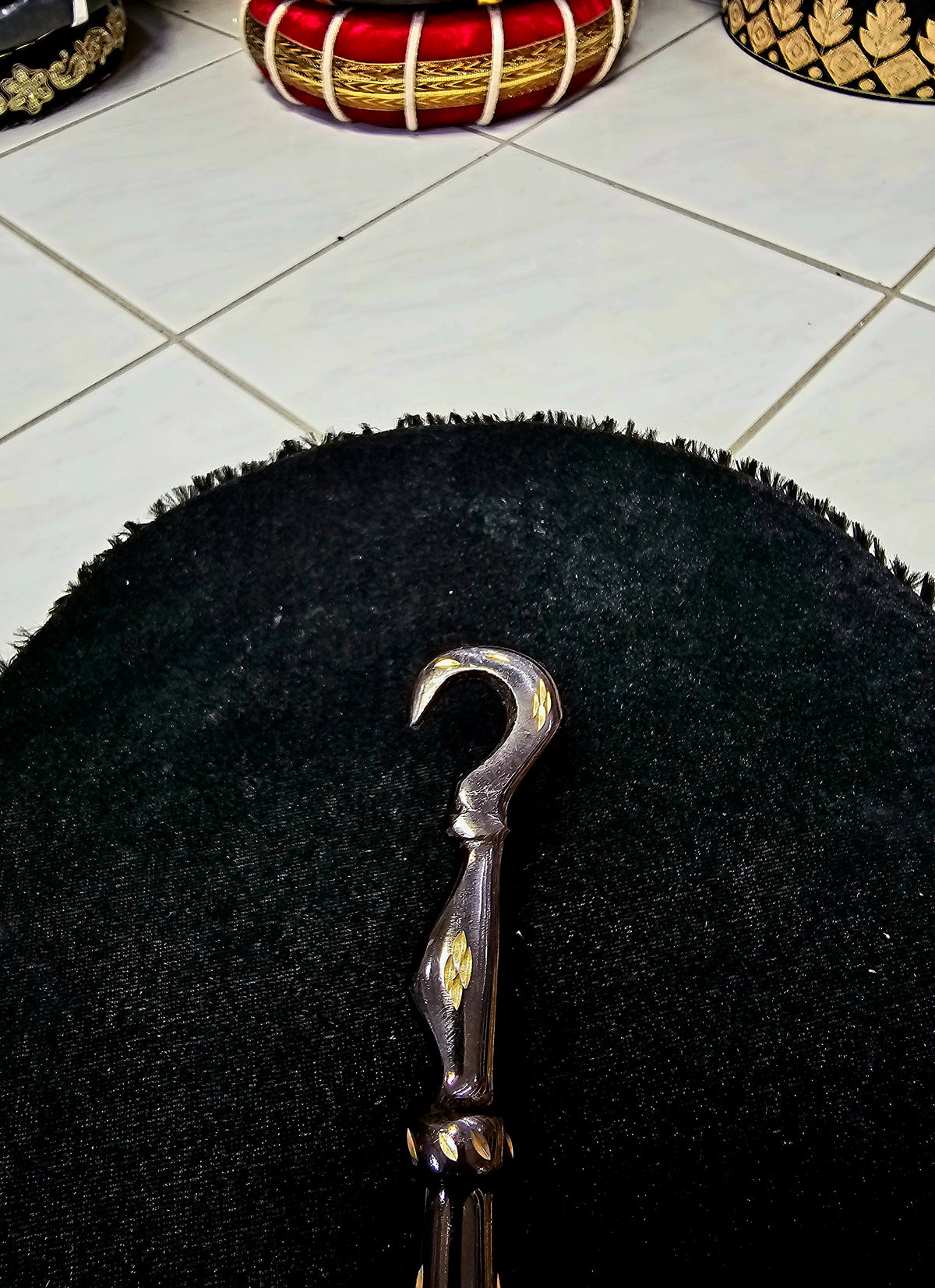 Onyx Opulence: Premium Black Tabla Hammer with Gold Accents