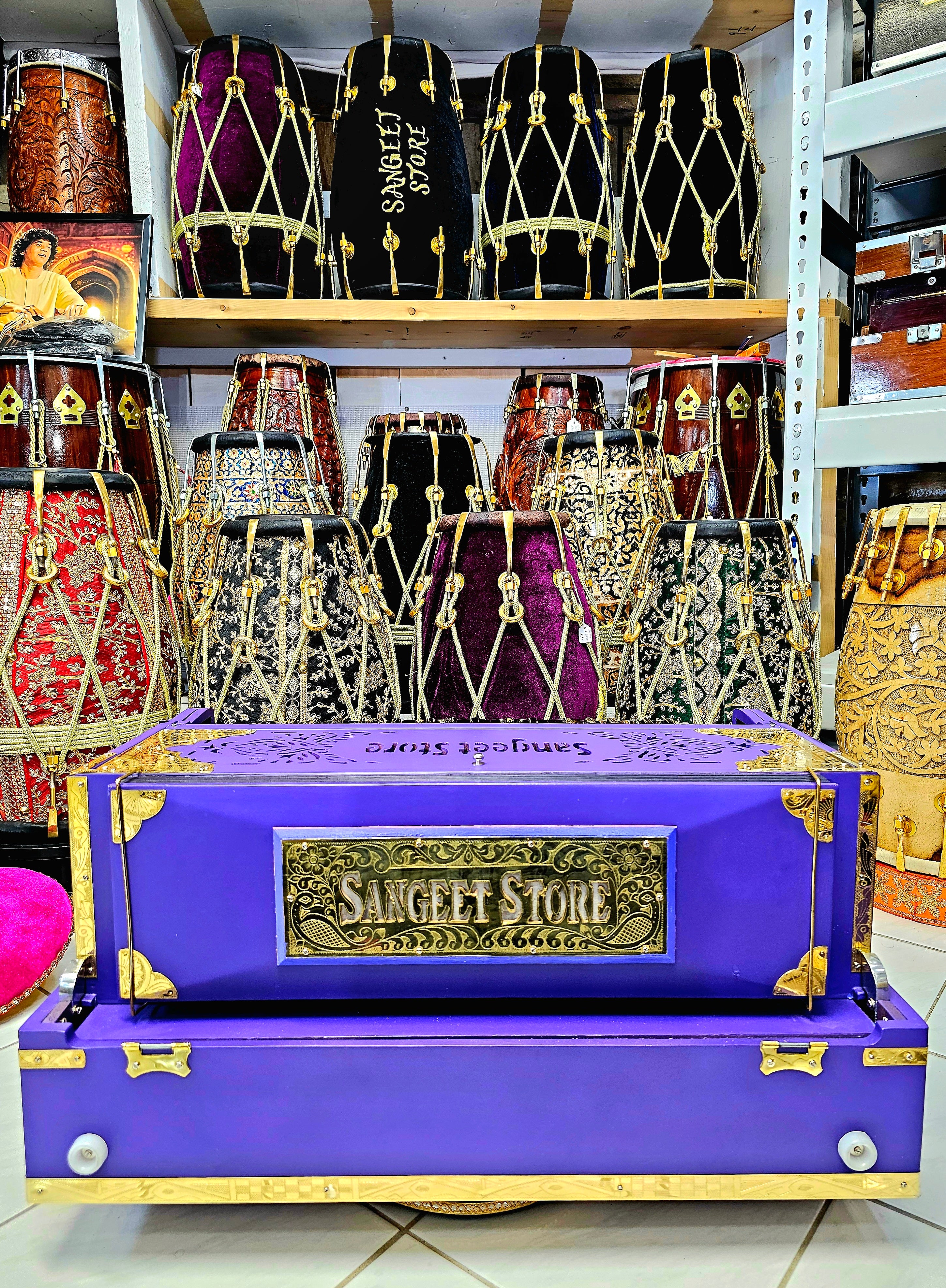 Royal Orchid Harmony: Matte Purple Sangeet Store 3 Reed BMF 9 Scale-Changer Harmonium with Ebony Keys