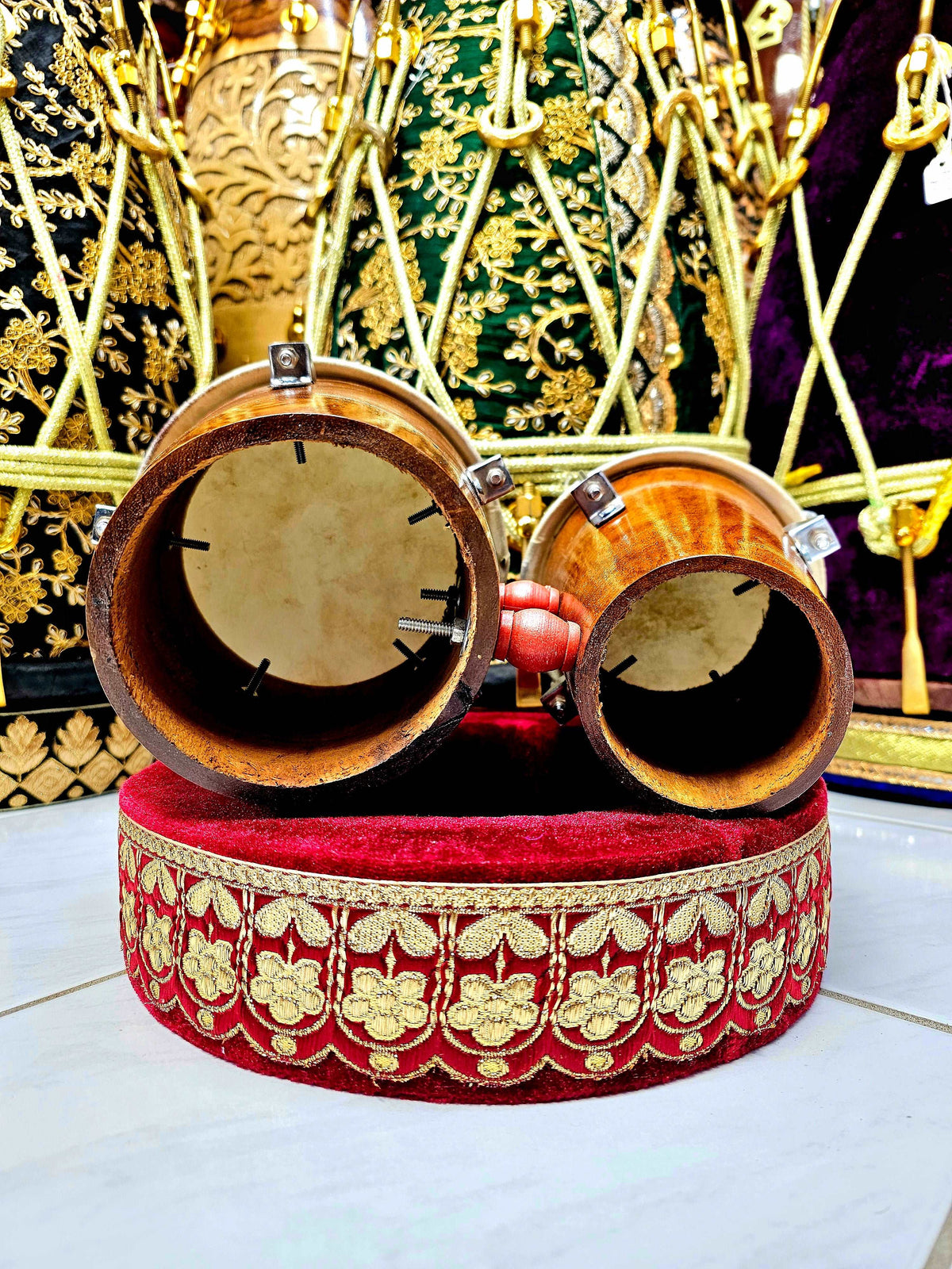 Bina Resonance: Wooden Bongos with Minor Artfully Repaired Cracks