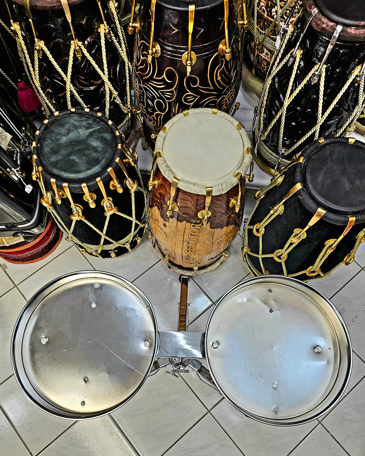 Celestial Harmony Silver Tabla Stand (Including Shipping for Shushan)
