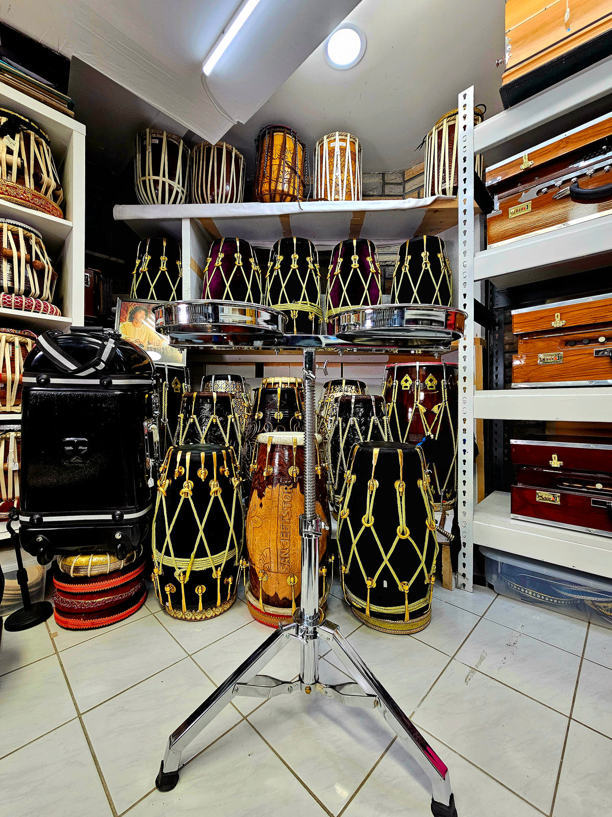 Celestial Harmony Silver Tabla Stand (Including Shipping for Shushan)
