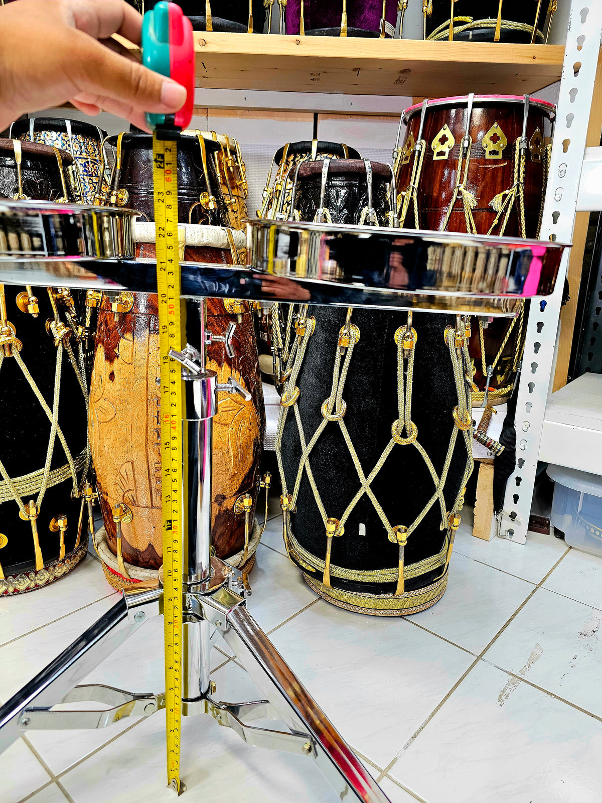 Celestial Harmony Silver Tabla Stand (Including Shipping for Shushan)