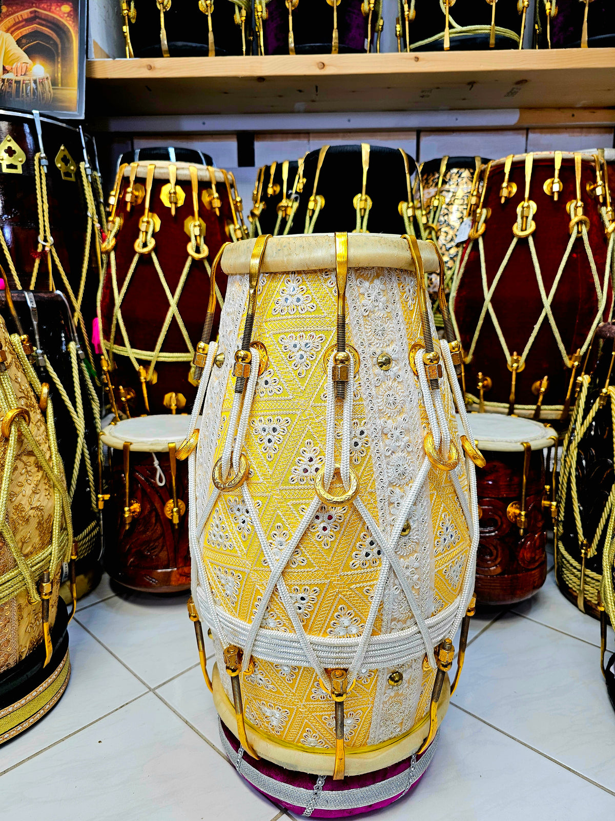 Sunset Sherwani Symphony Red Sheesham Dholak