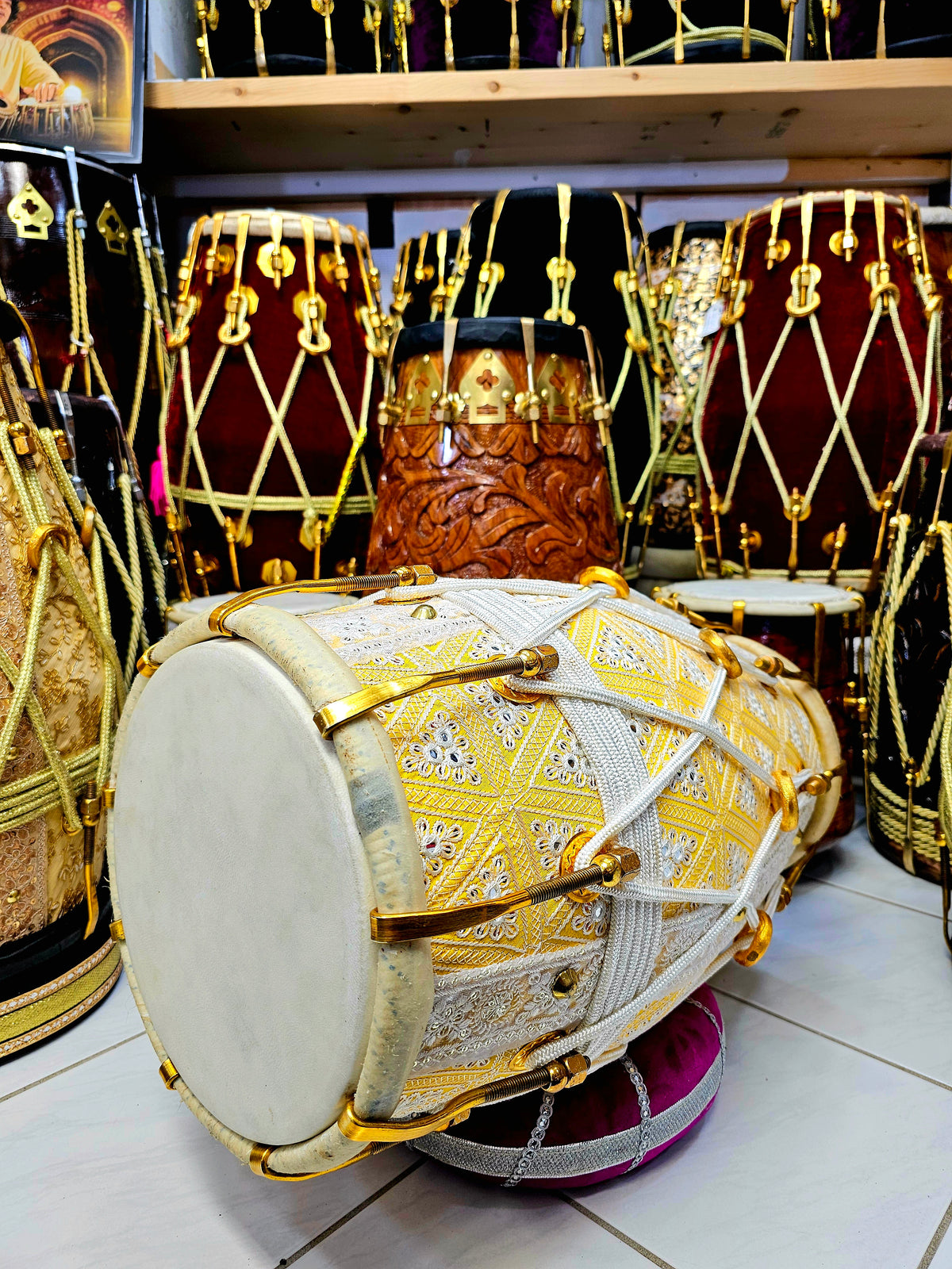 Sunset Sherwani Symphony Red Sheesham Dholak