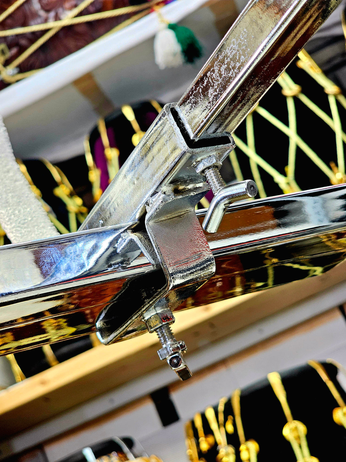 Silver VersaStand: Adjustable Dhol and Dholak Stand