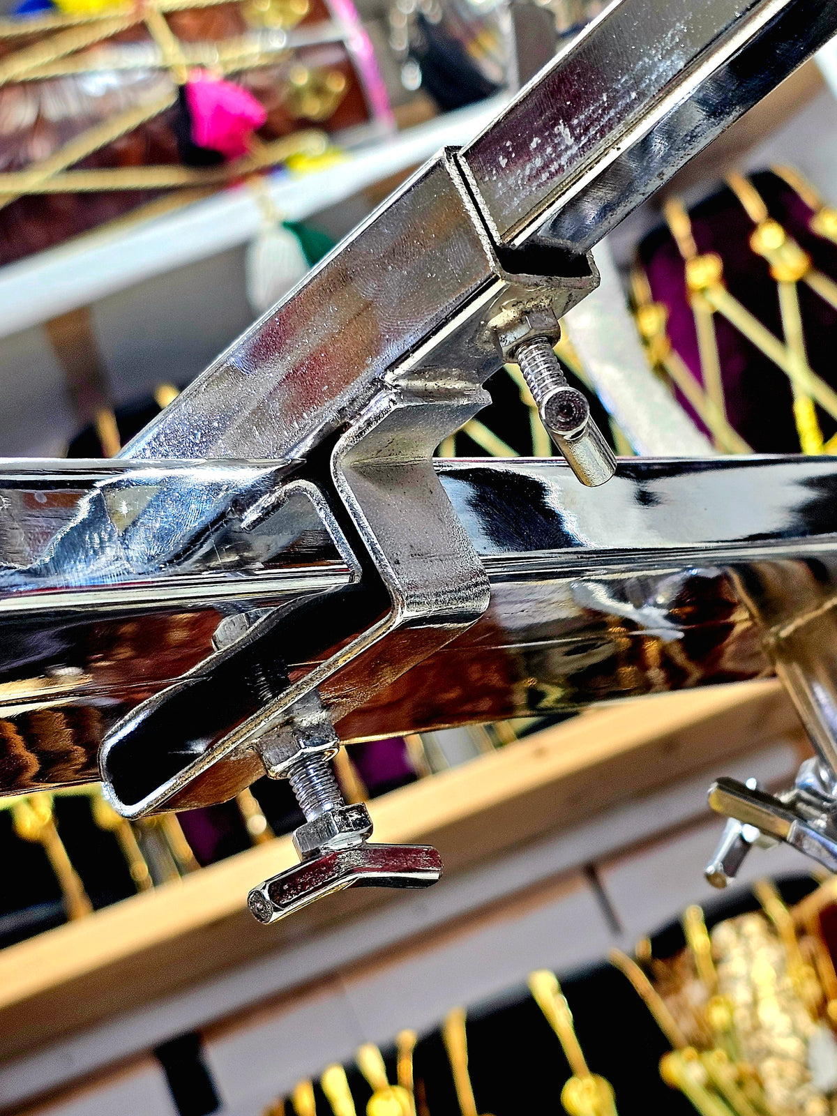 Silver VersaStand: Adjustable Dhol and Dholak Stand