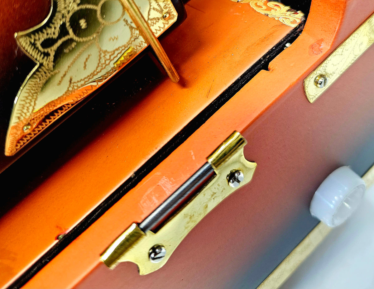Sunset Symphony: Matte Orange & Black 9 Scale-Changer 3 Reed MMF Harmonium *Very Minor Cosmetic Defects*