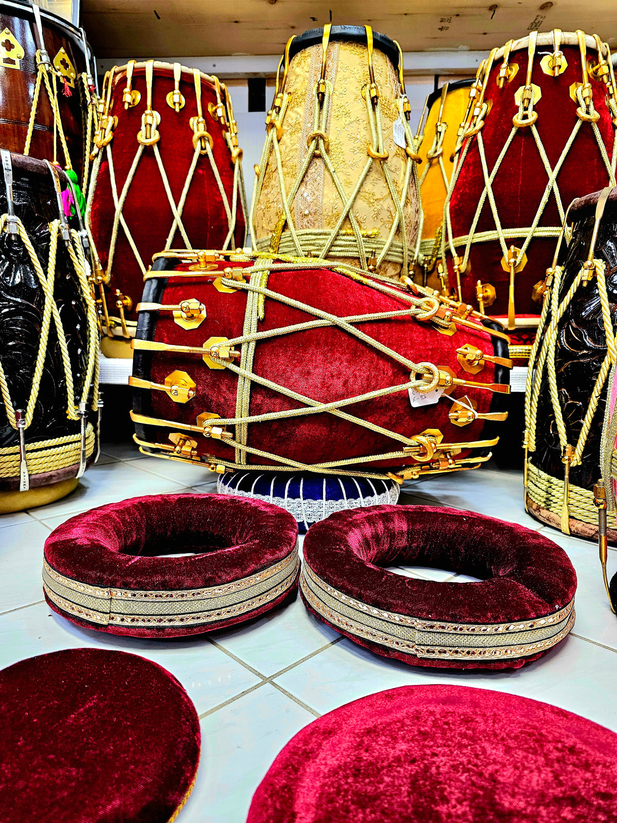 Crimson Royale Premium Tabla Rings Set - Sangeet Store