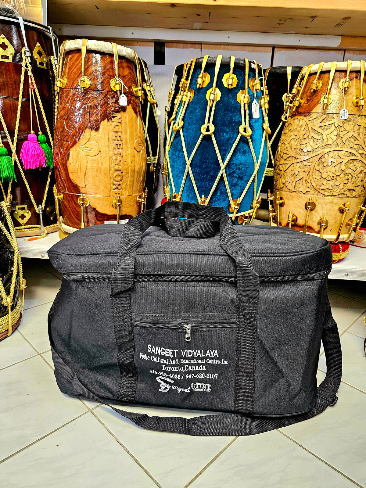 Rhythmic Guard: Interior Padded Sangeet Vidyalaya Tabla Bag - Sangeet Store