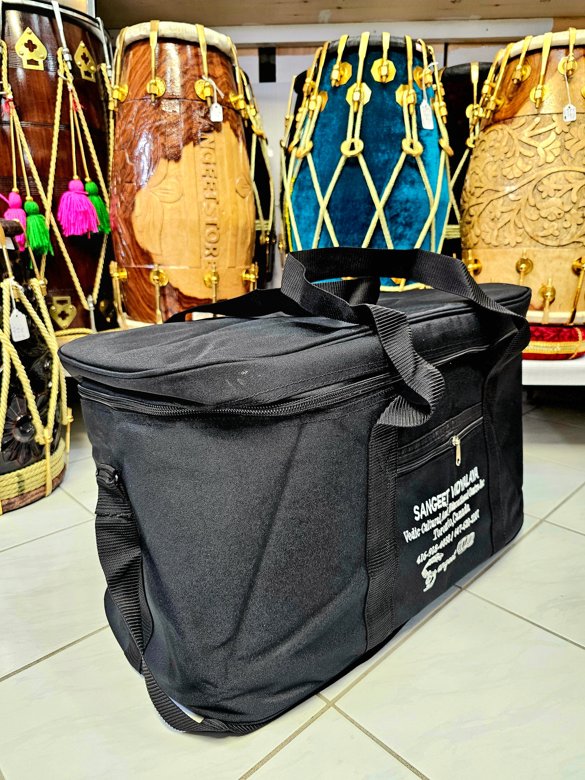 Rhythmic Guard: Interior Padded Sangeet Vidyalaya Tabla Bag - Sangeet Store