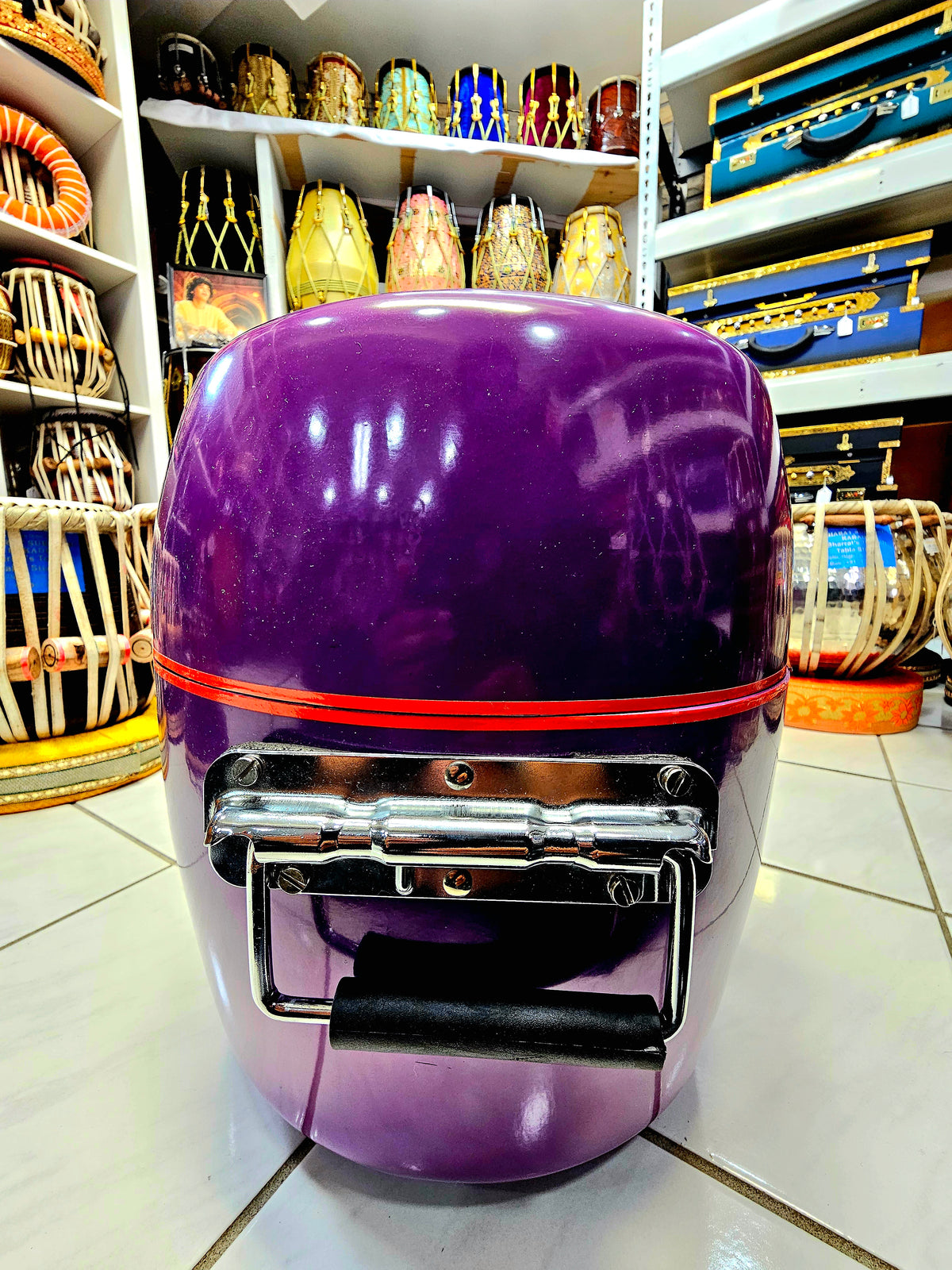 Gently Used: Vibrant Violet Trio Case: Purple 3-Piece Tabla Case - Sangeet Store