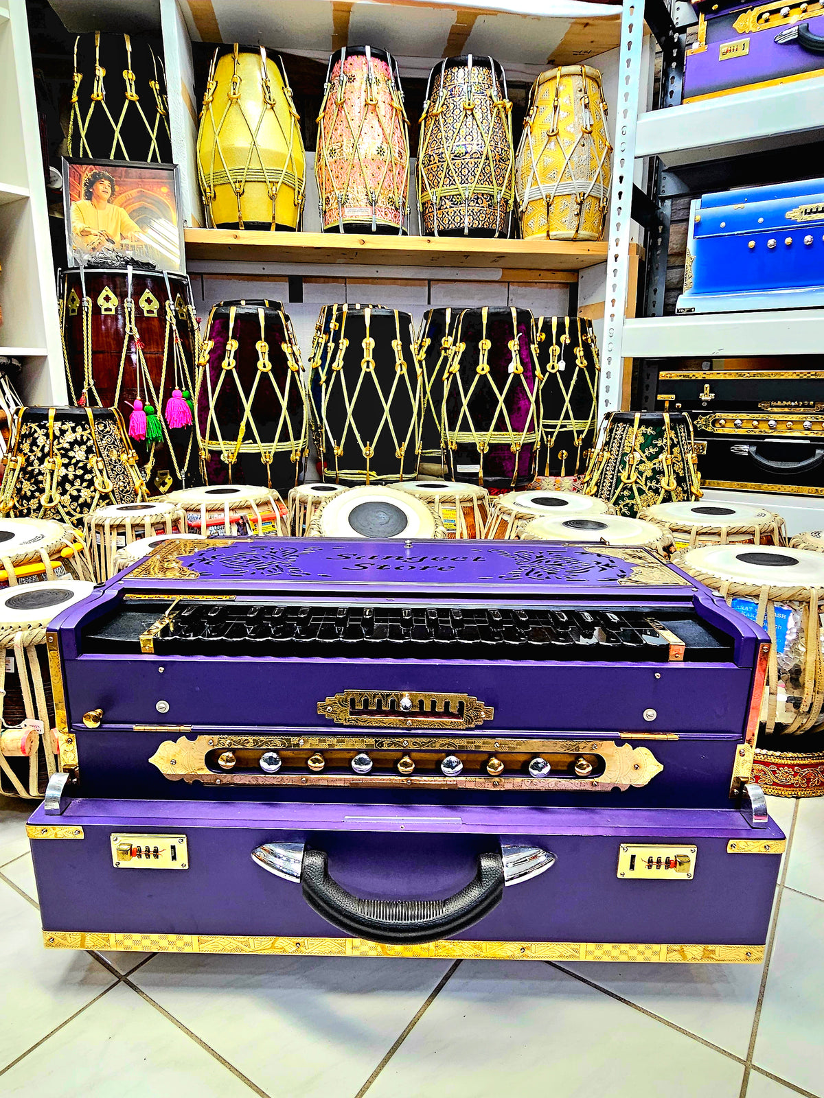 Royal Orchid Harmony: Matte Purple Sangeet Store 3 Reed BMF 9 Scale-Changer Harmonium with Ebony Keys *Very Minor Cosmetic Defects*