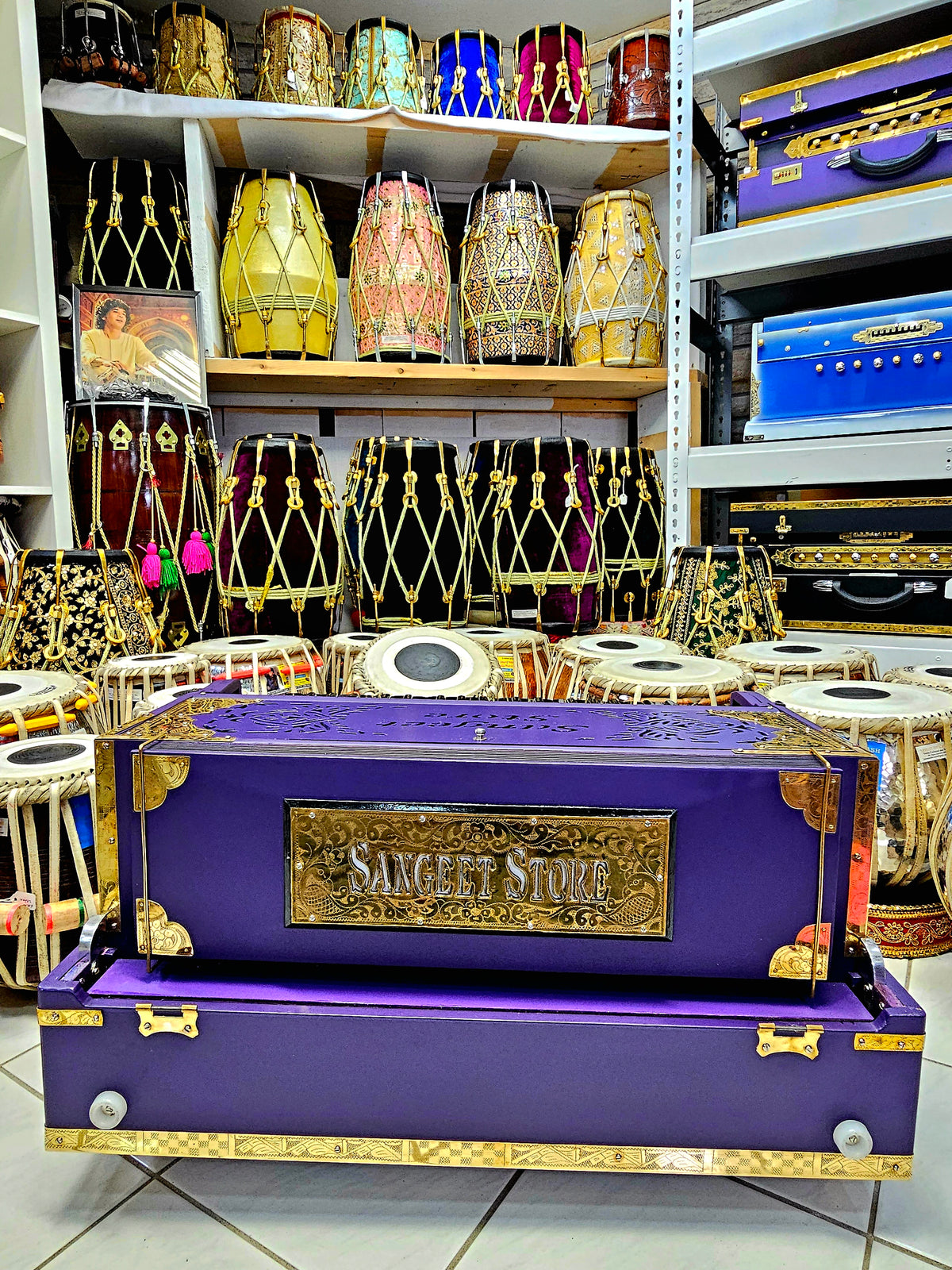 Royal Orchid Harmony: Matte Purple Sangeet Store 3 Reed BMF 9 Scale-Changer Harmonium with Ebony Keys *Very Minor Cosmetic Defects*