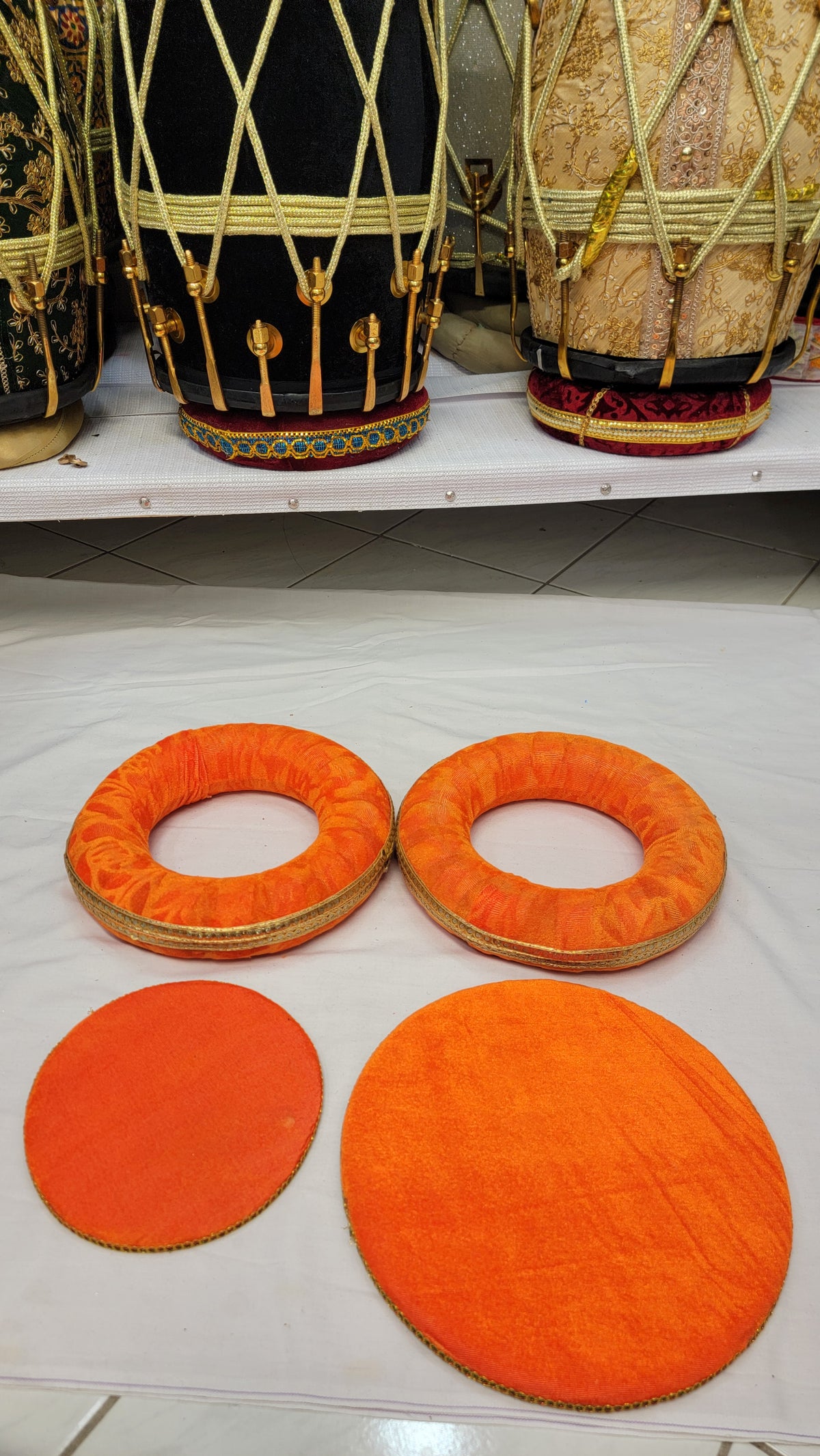 Vivid Tabla Rings – Orange & Gold (Minor Cosmetic Defects) - Sangeet Store