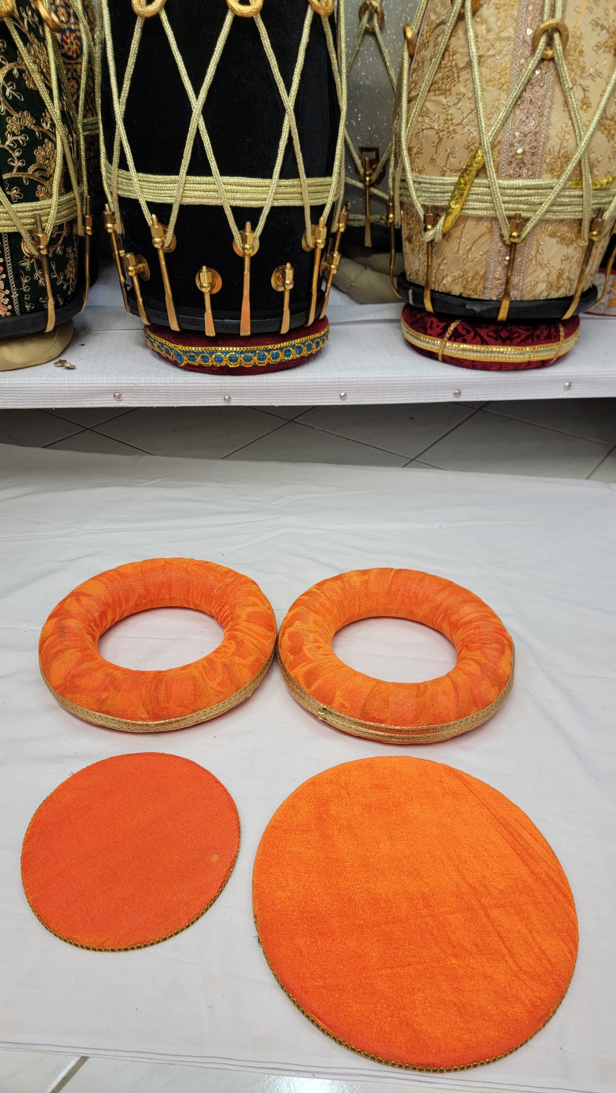 Vivid Tabla Rings – Orange & Gold (Minor Cosmetic Defects) - Sangeet Store