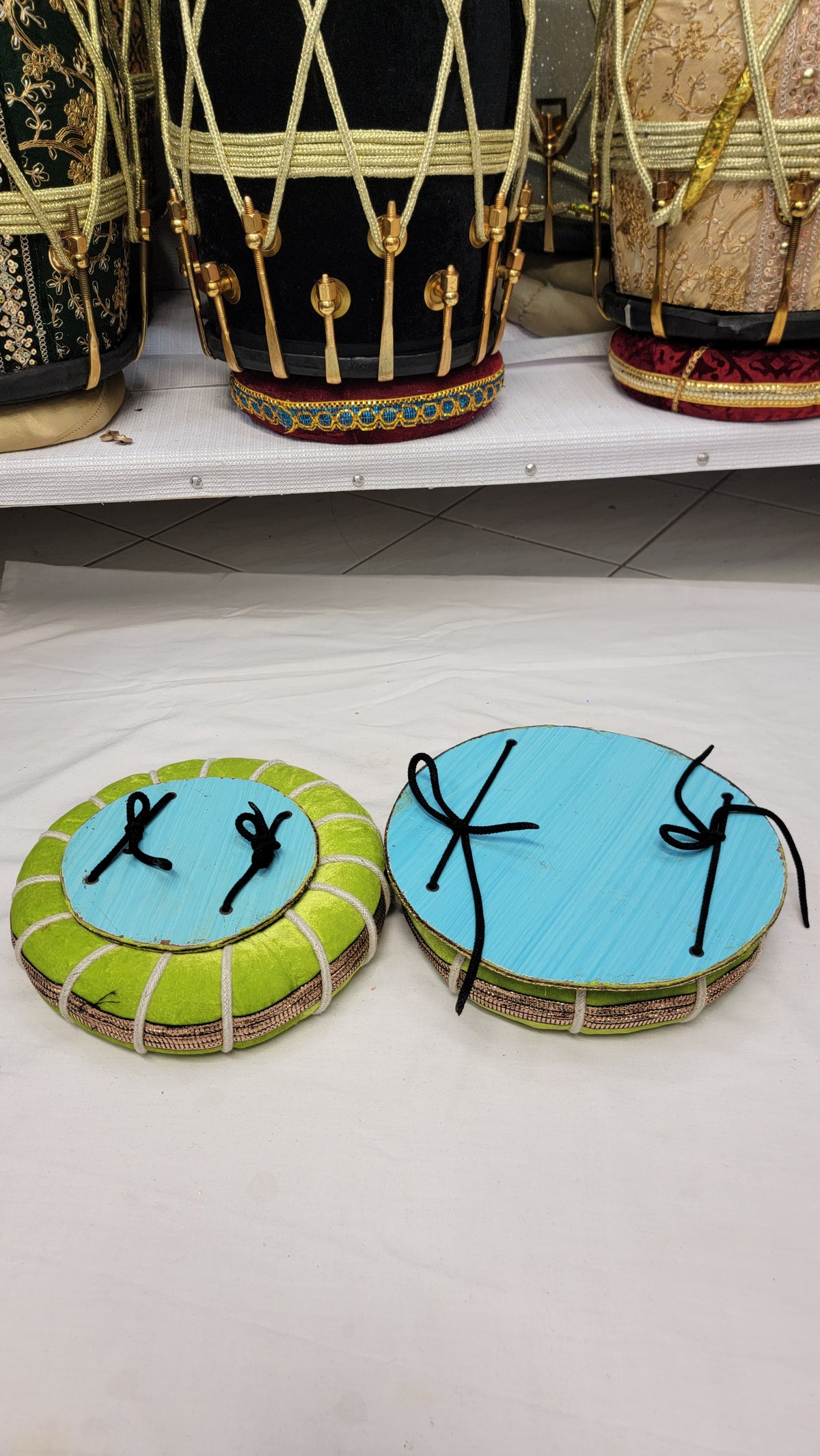 Citrus Tabla Rings – Lime Green with Bronze Accents - Sangeet Store