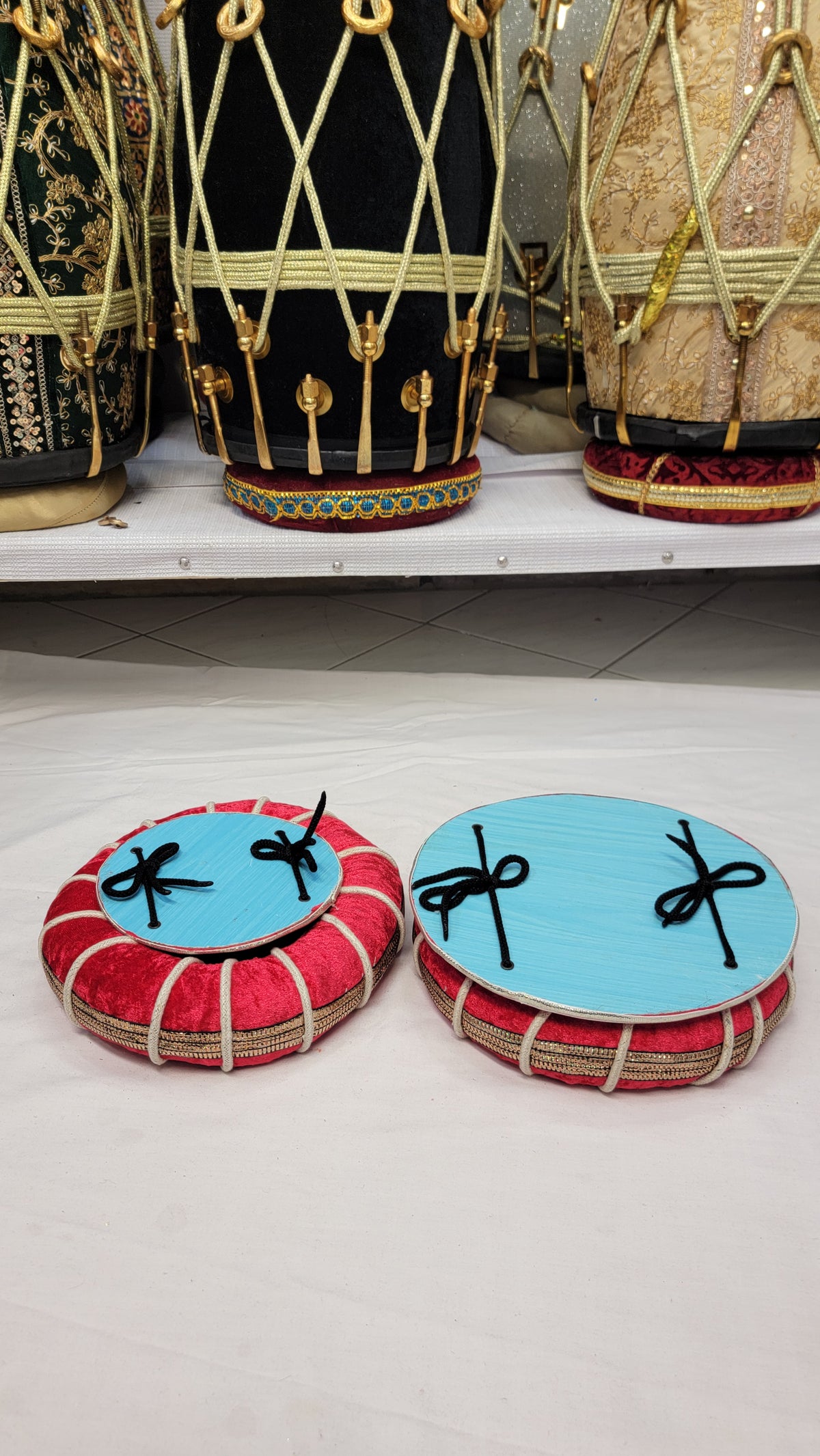Ruby Tabla Rings – Bright Red with Pink Hue - Sangeet Store