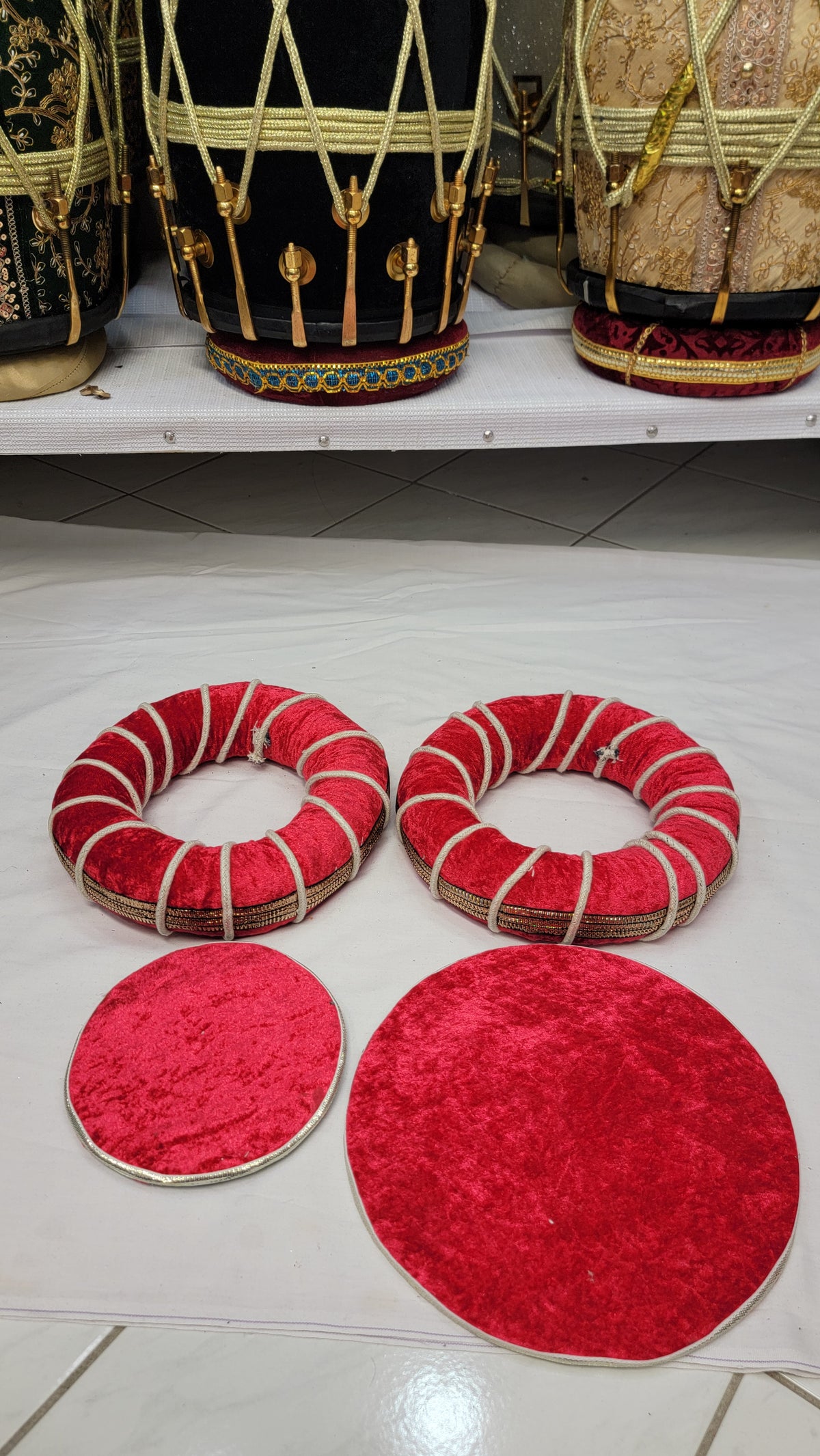 Ruby Tabla Rings – Bright Red with Pink Hue - Sangeet Store