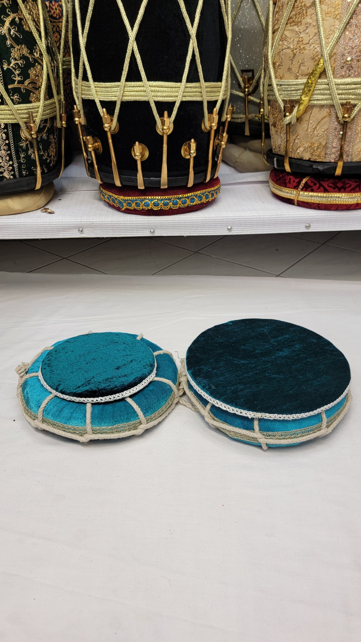 Lagoon Tabla Rings – Aqua Blue Basic Set - Sangeet Store