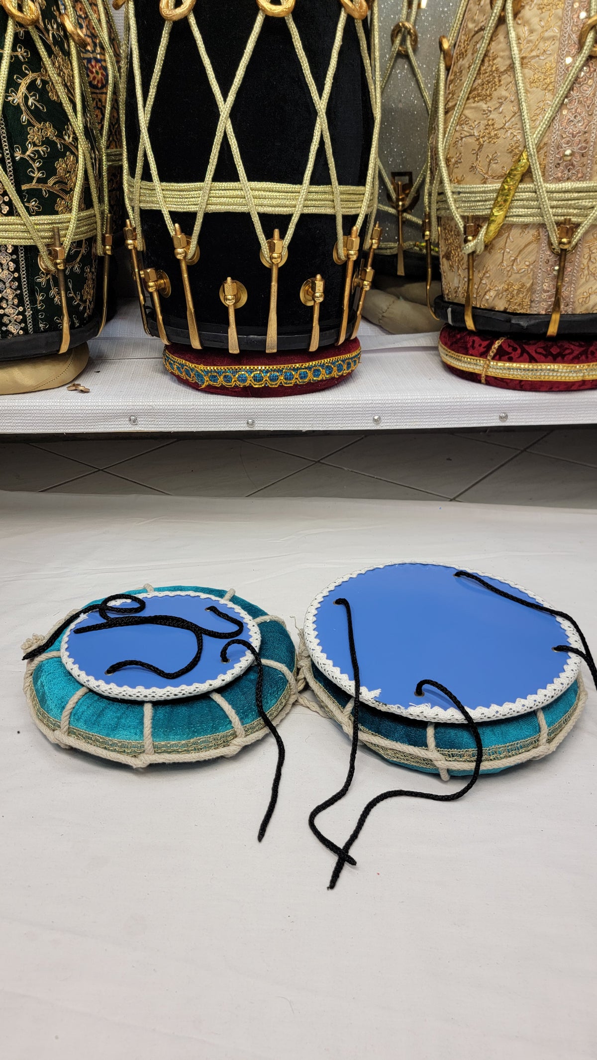 Lagoon Tabla Rings – Aqua Blue Basic Set - Sangeet Store