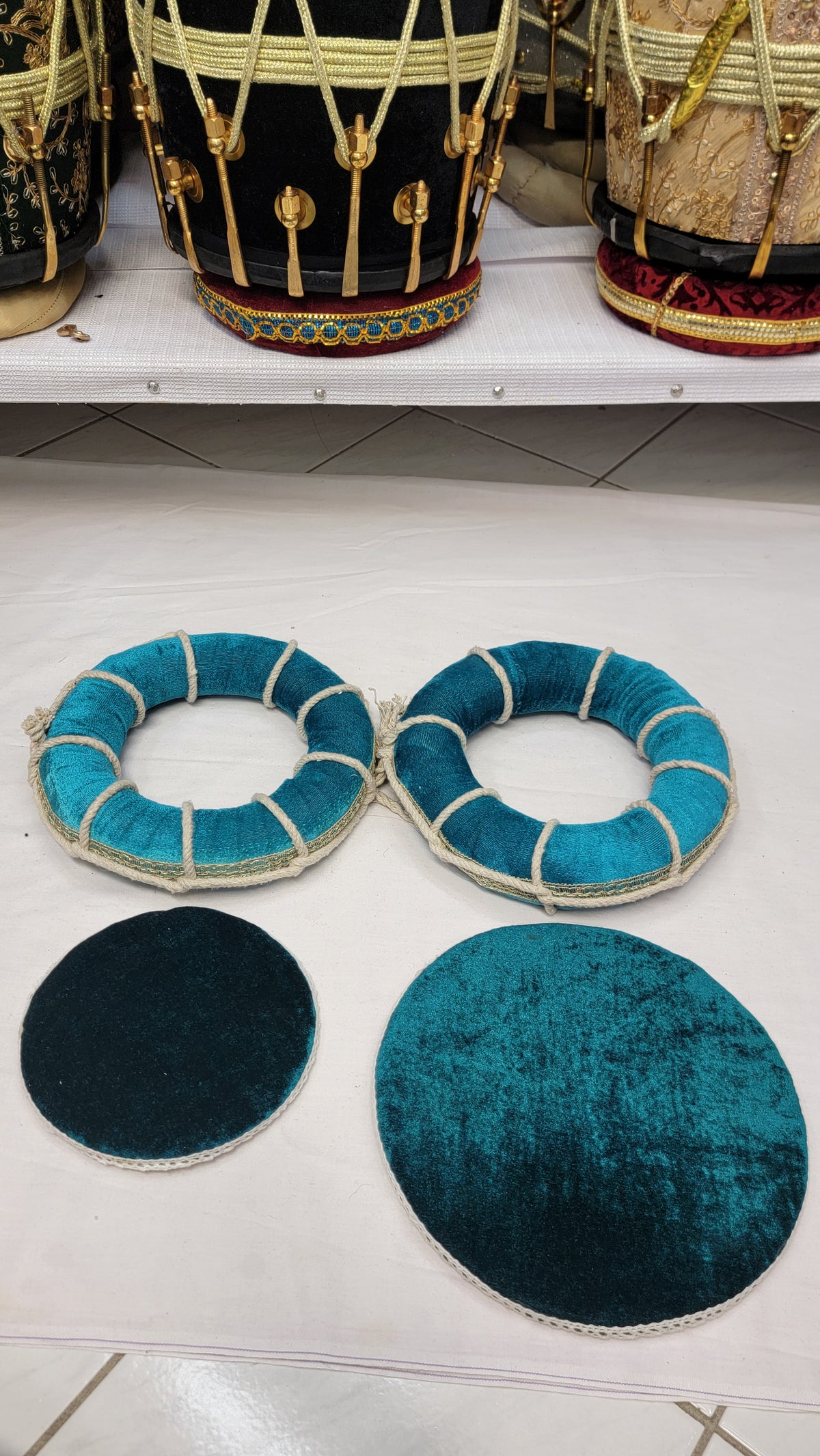Lagoon Tabla Rings – Aqua Blue Basic Set - Sangeet Store