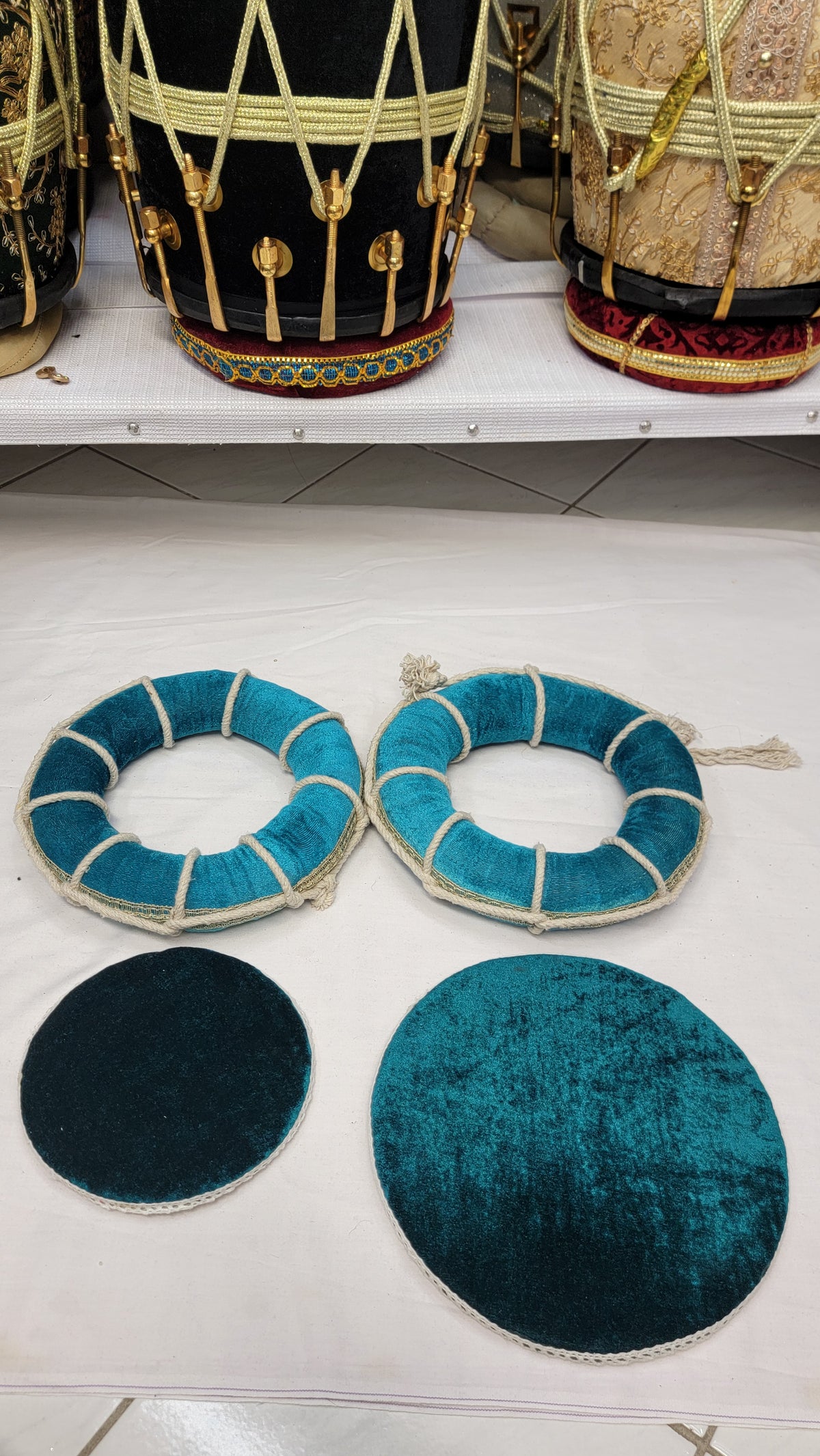 Lagoon Tabla Rings – Aqua Blue Basic Set - Sangeet Store