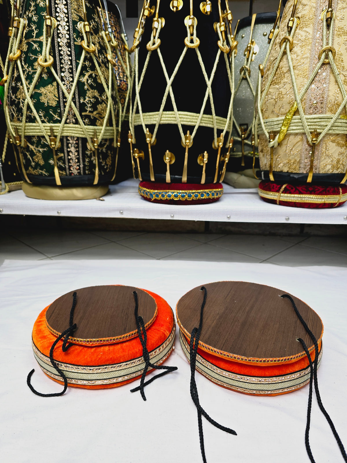 Golden Blaze Tabla Rings – Premium Orange (Minor Cosmetic Defects) - Sangeet Store