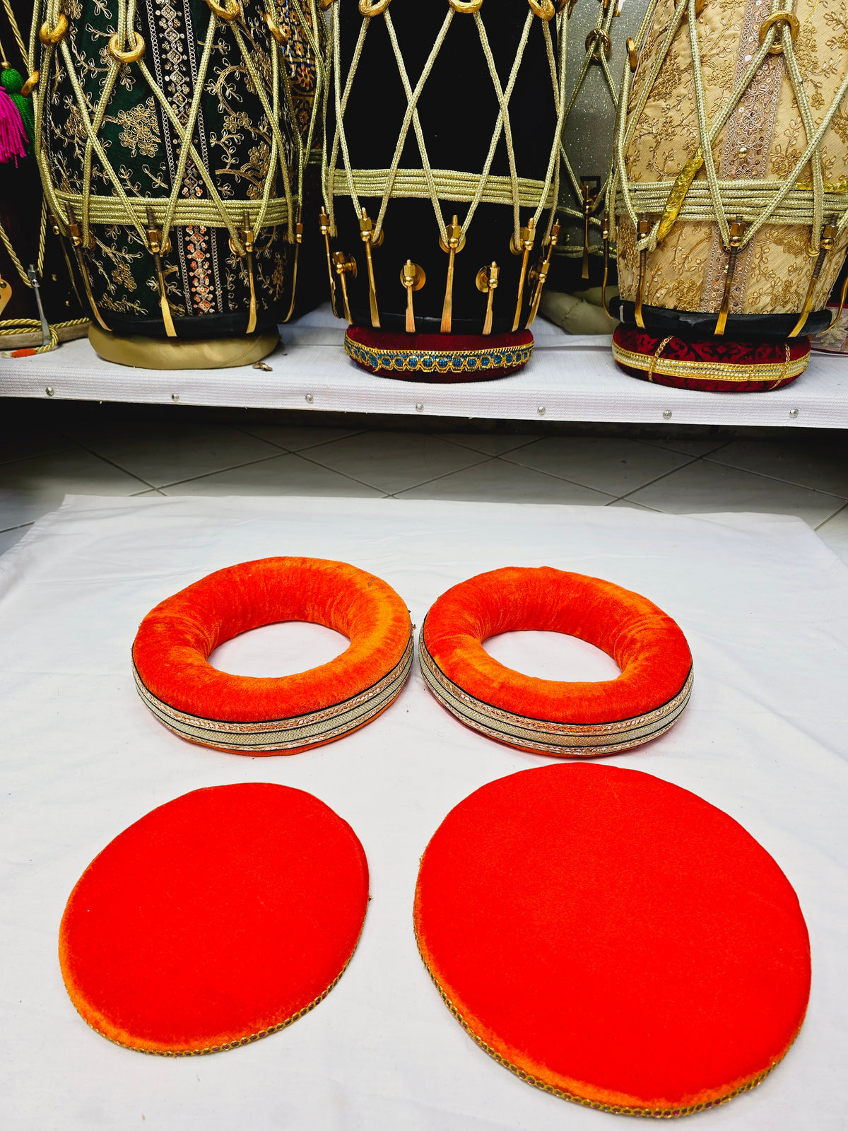 Golden Blaze Tabla Rings – Premium Orange (Minor Cosmetic Defects) - Sangeet Store