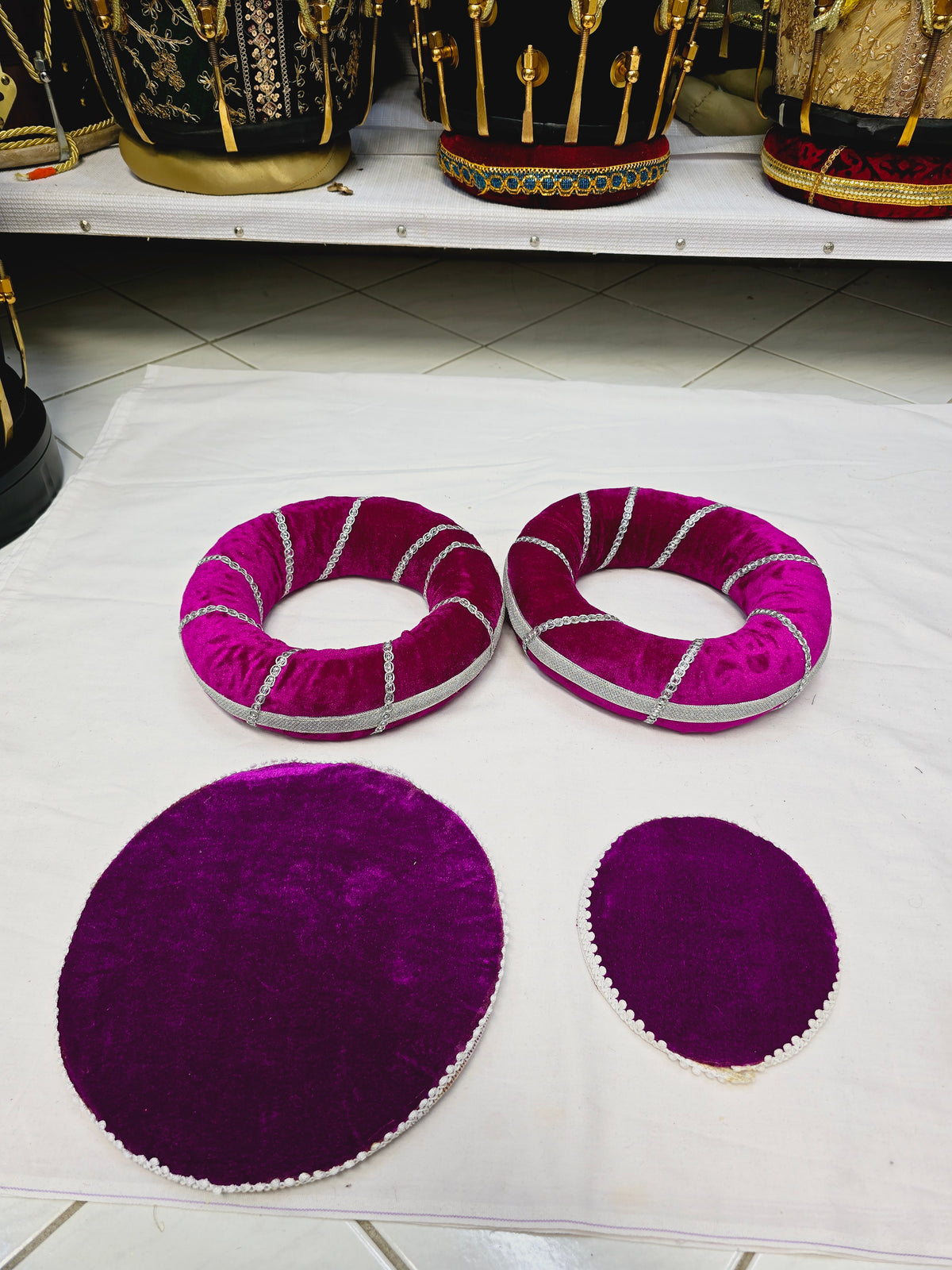 Aurora Magenta Tabla Rings – Magenta with Silver Accents *Minor Cosmetic Defects - Sangeet Store
