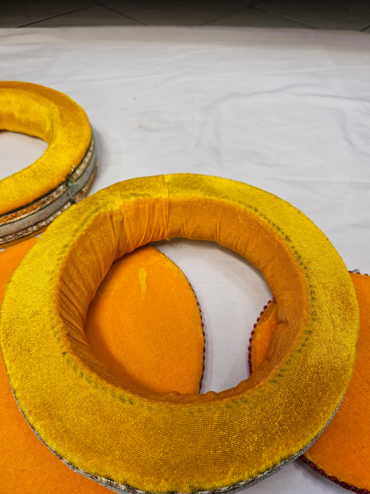 Golden Sunrise Premium Tabla Ring Set (Yellow, Cosmetic Defects) - Sangeet Store
