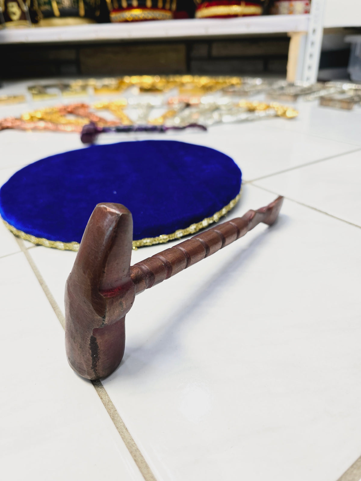 Blush Bronze Tabla Hammer – Curved End with Pink Coating - Sangeet Store