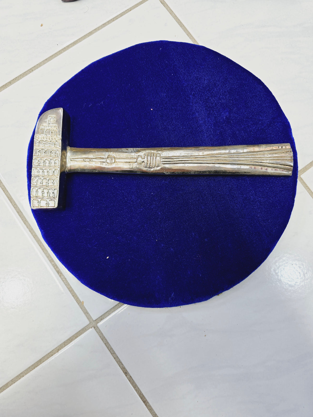 World Wonders Silver Tabla Hammer – CN Tower & Leaning Tower of Pisa Engraving - Sangeet Store