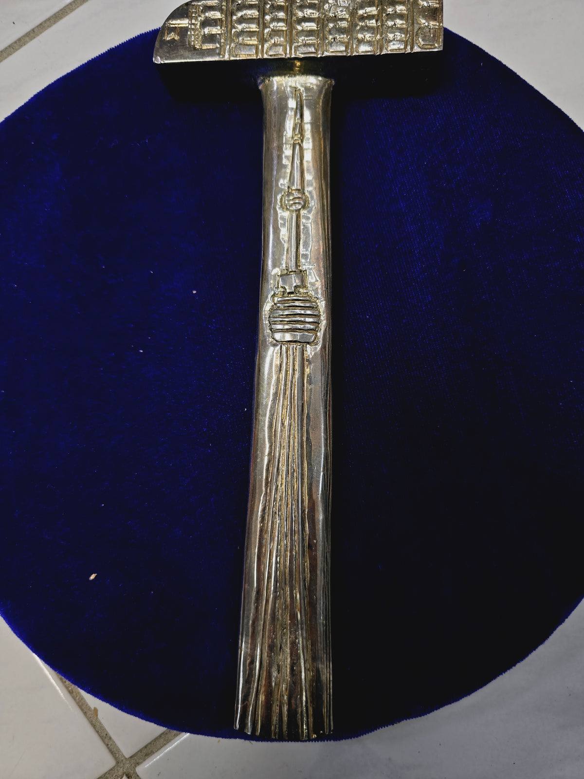 World Wonders Silver Tabla Hammer – CN Tower & Leaning Tower of Pisa Engraving - Sangeet Store