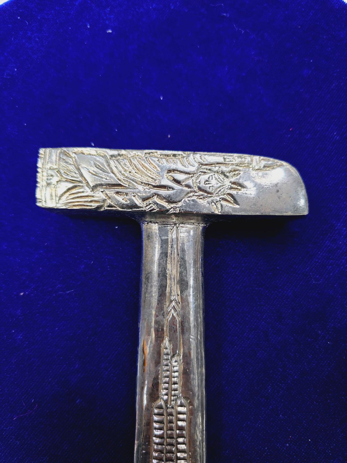 Silver Icons Tabla Hammer – Statue of Liberty & Burj Khalifa Engraving - Sangeet Store
