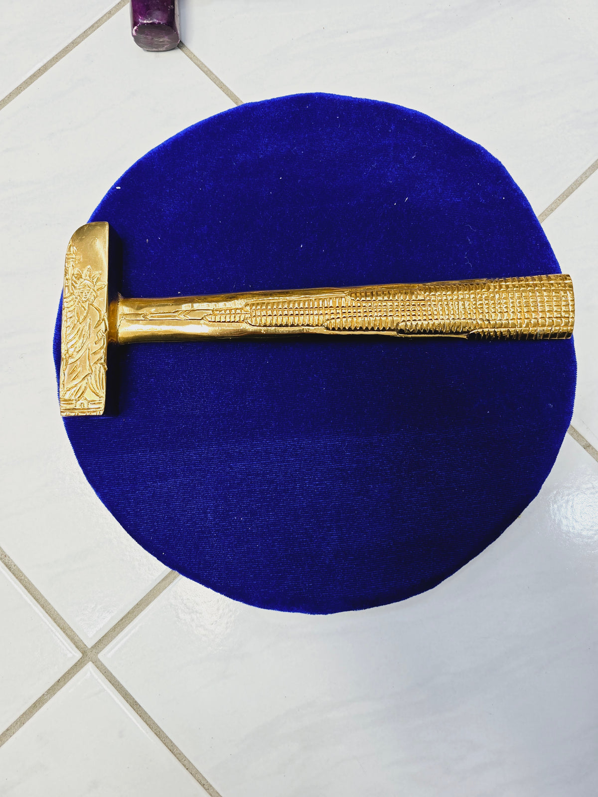 Golden Icons Tabla Hammer – Statue of Liberty & Burj Khalifa Engraving - Sangeet Store