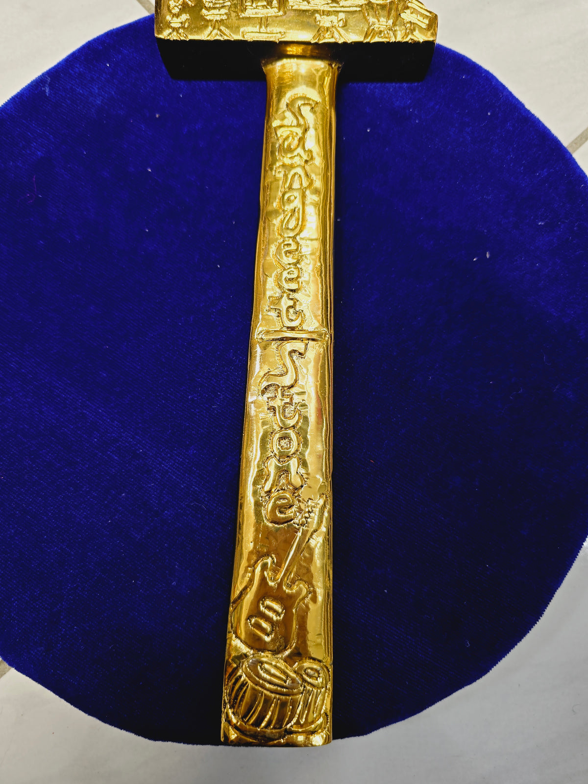 Golden Harmony Tabla Hammer – Engraved Guitar & Tabla Design - Sangeet Store
