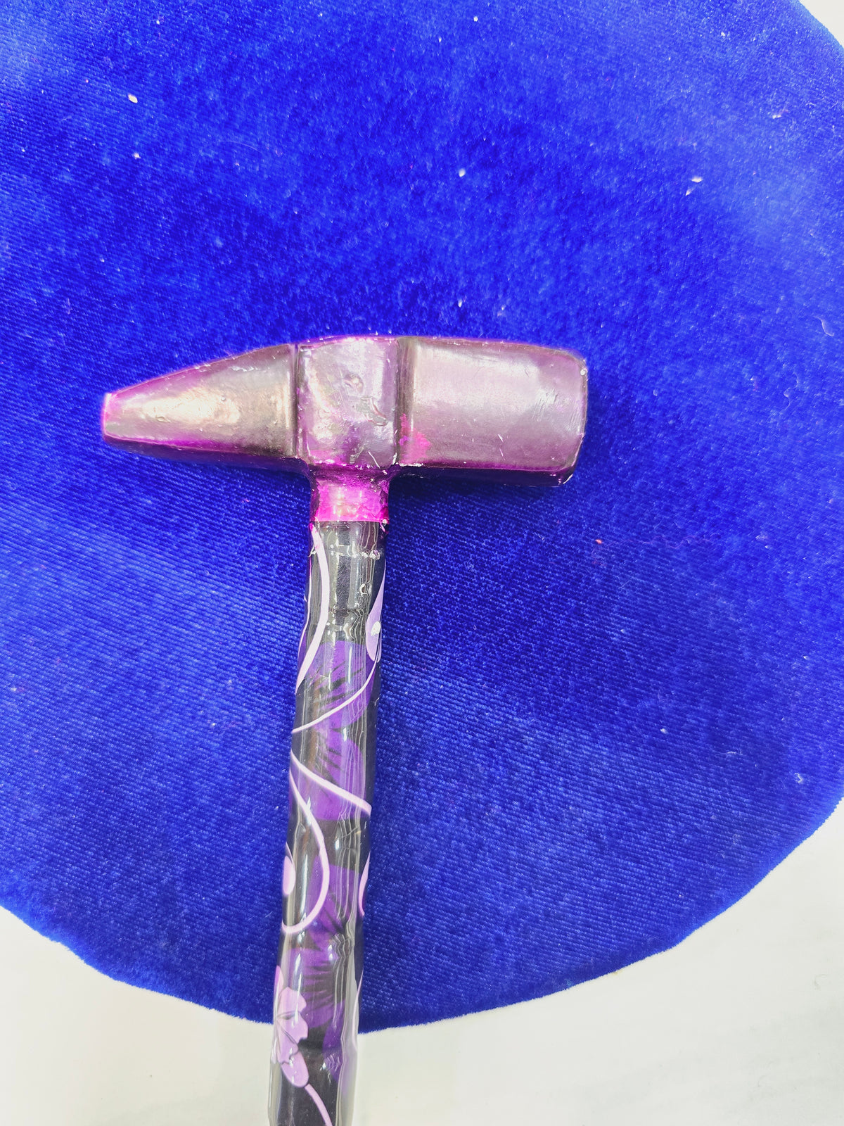 Violet Bloom Tabla Hammer – Floral Design with Curved End - Sangeet Store