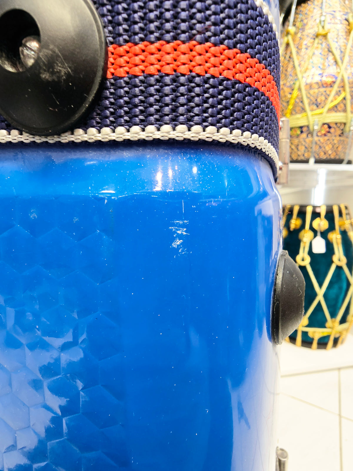 Traveler’s Rhythm: Blue Tabla/Dholak Case with Fixed Wheels - Sangeet Store