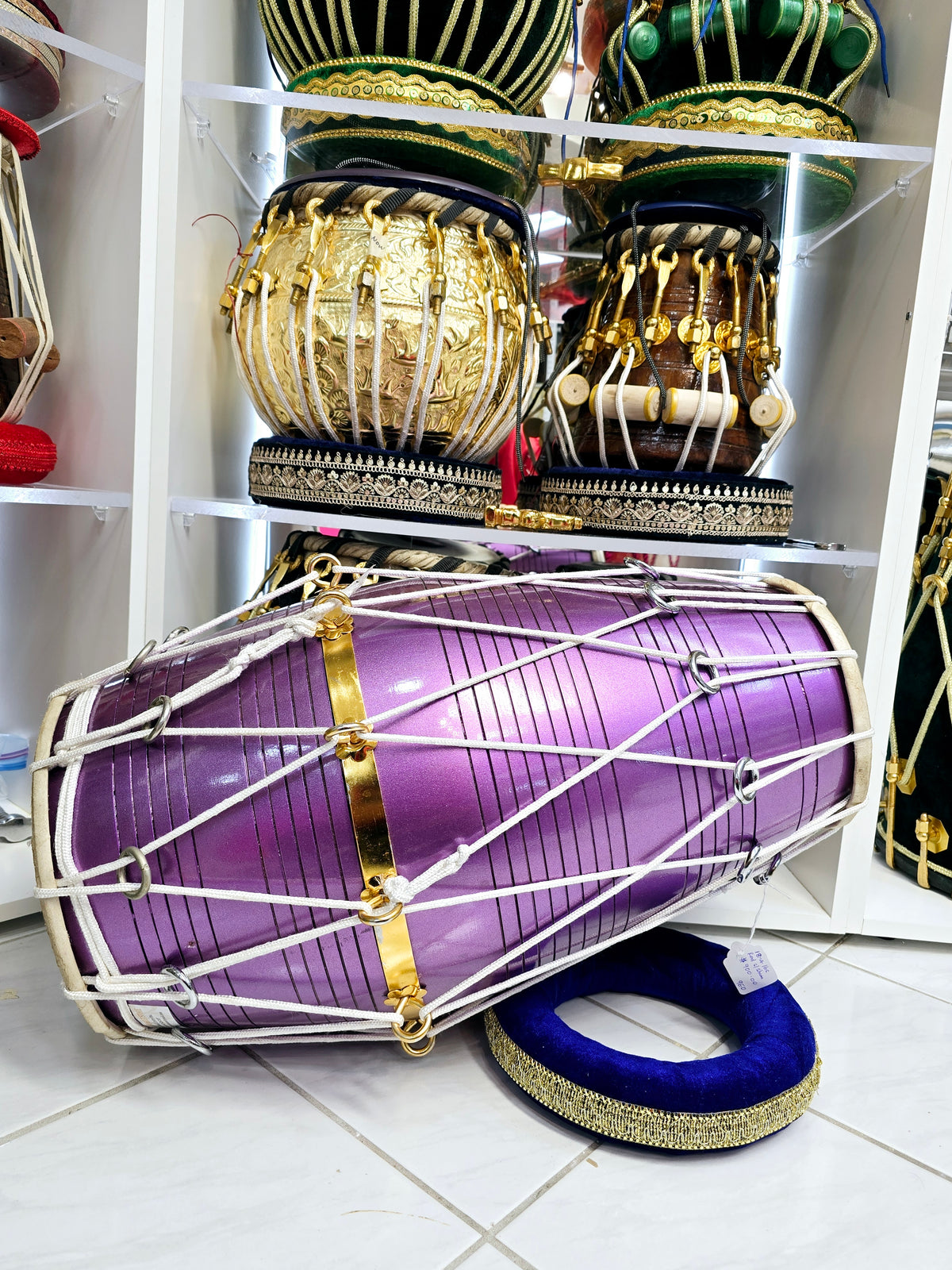 Vibrant Pulse West Indian Dholak – Light Purple, Rich Sound with Minor Cosmetic Defects