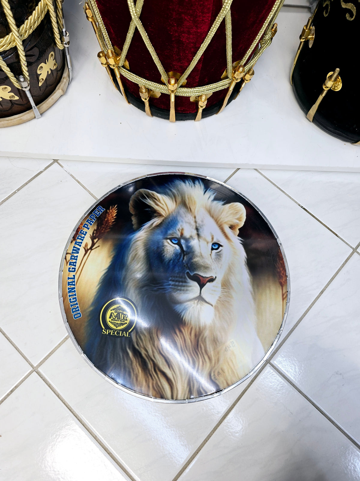 Majestic White Lion 13" Dhol Treble Skin - Sangeet Store