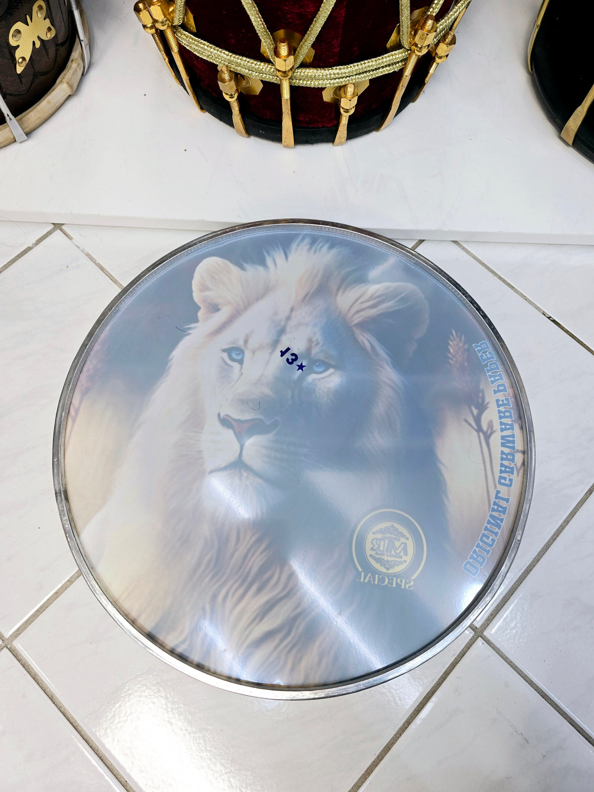 Majestic White Lion 13" Dhol Treble Skin - Sangeet Store
