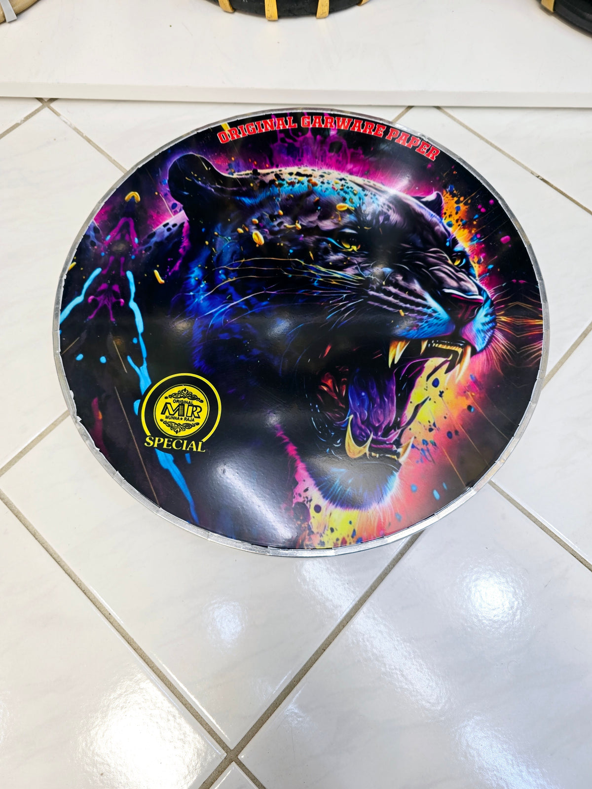 Vibrant Blaze 13" Dhol Treble Skin – Explosive Tiger Design - Sangeet Store